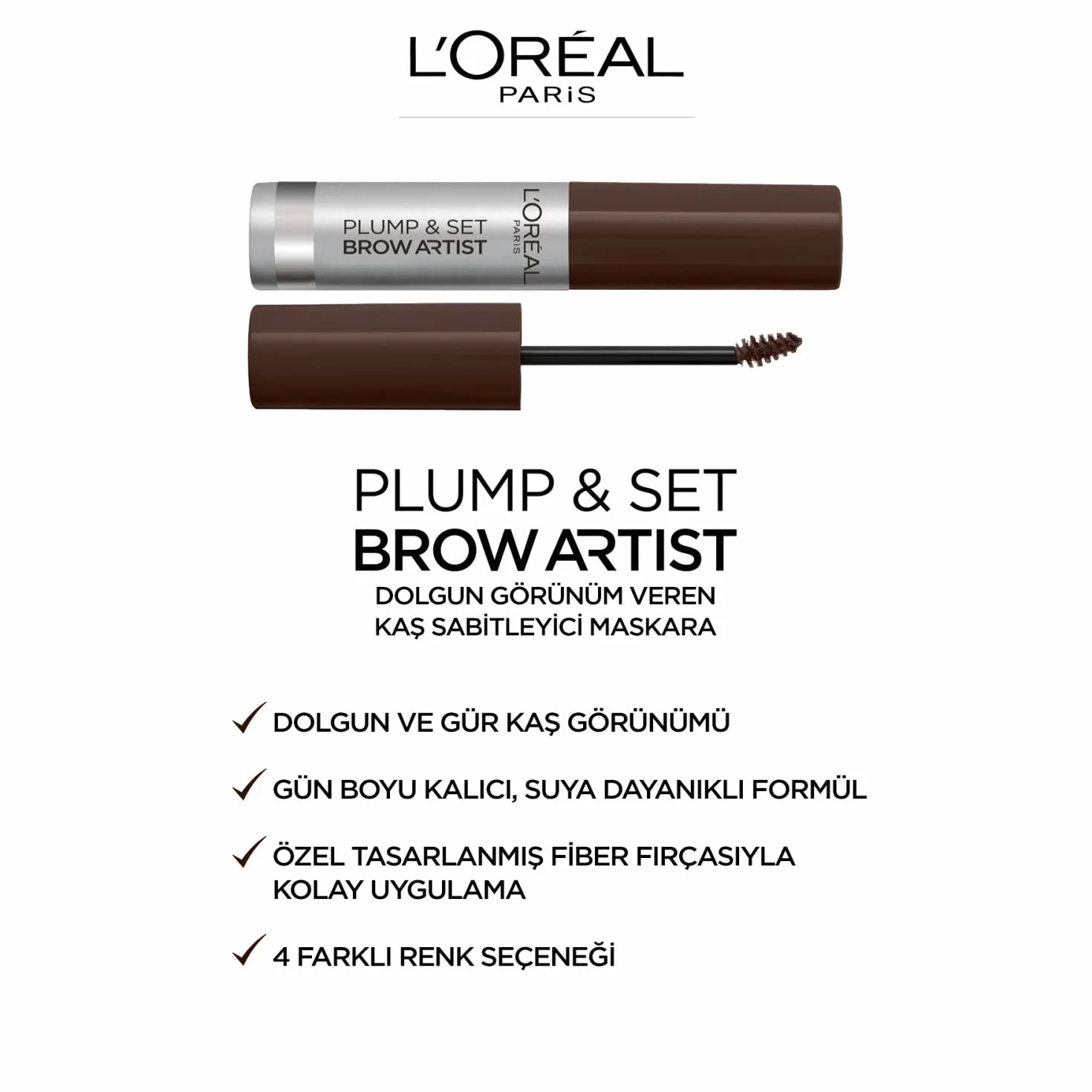 L'Oréal Paris Makeup Mascara Sopracciglia Formula Waterproof No Transfer, 108 Dark Brunette