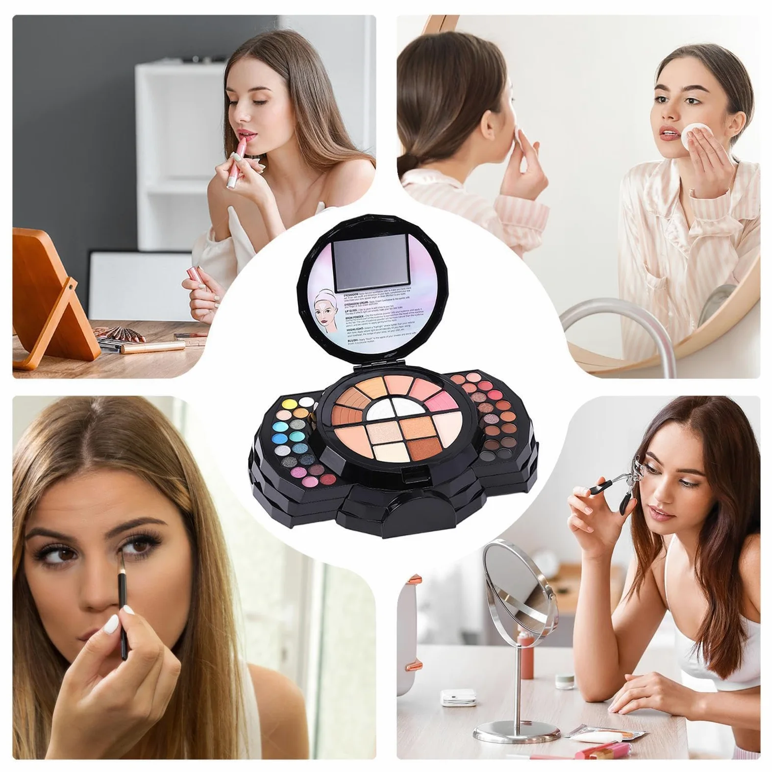 Palette Trucco 110 Colori Altamente Pigmentato Lunga Durata Sfumabile | Kit Trucco Donna Include specchio