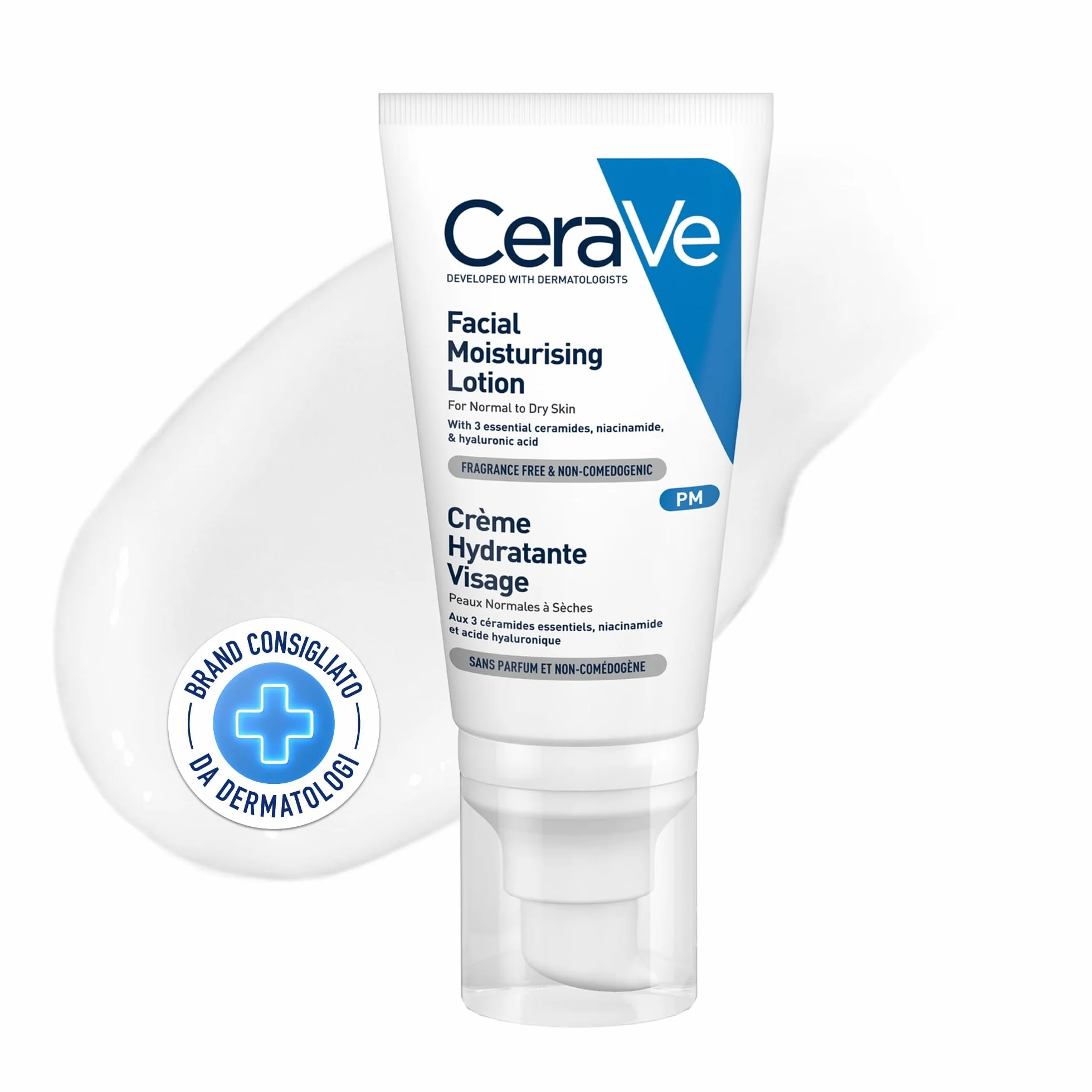 Cerave Crema Viso Idratante con Acido Ialuronico e Ceramidi 50Ml