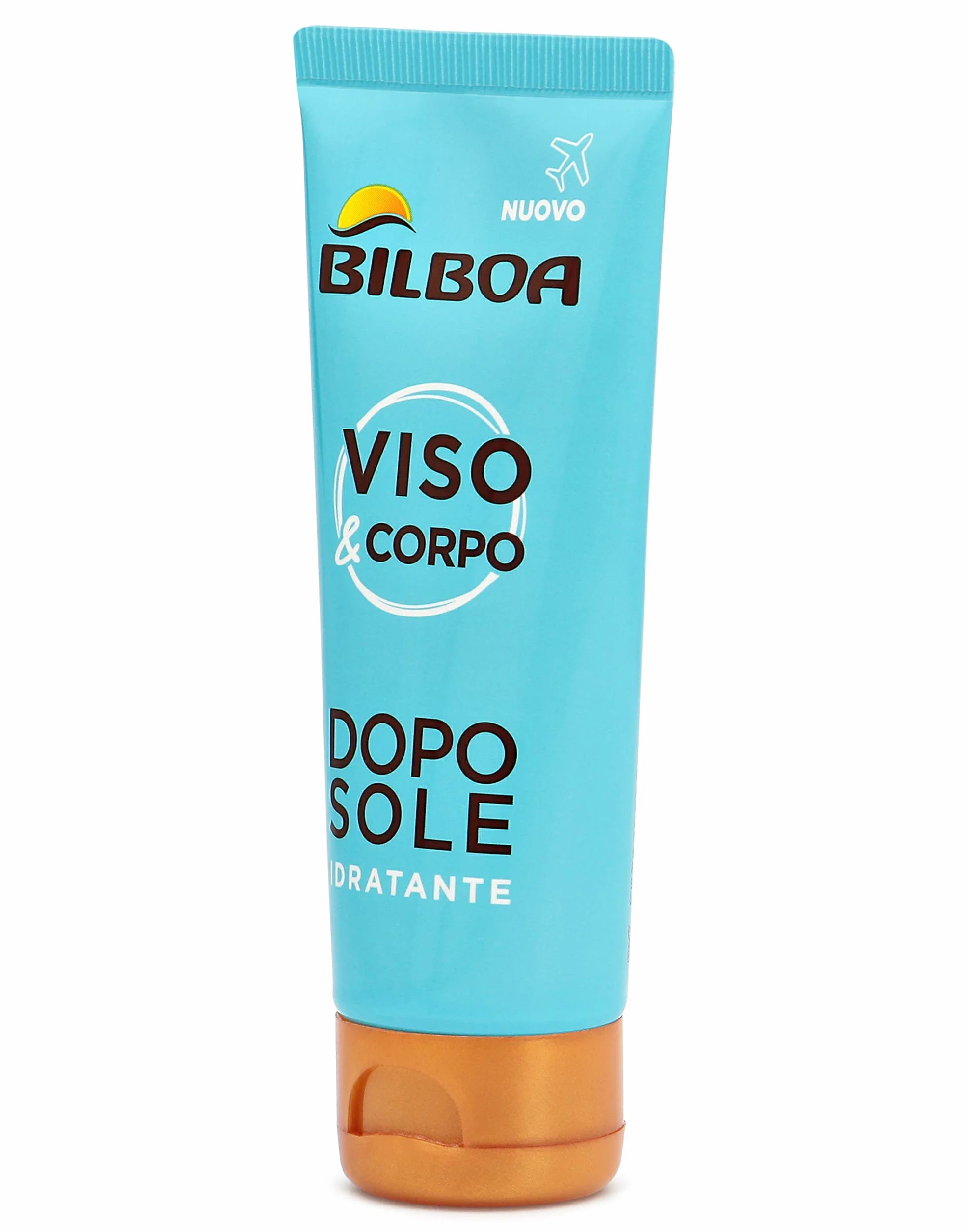 Bilboa, Viso&Corpo, Crema Doposole Viso e Corpo Idratante - Doposole Travel Size con Azione Idratante con IdraBronze e Aloe Vera - Dermatologicamente Testato - Formato da Viaggio da 75 ml