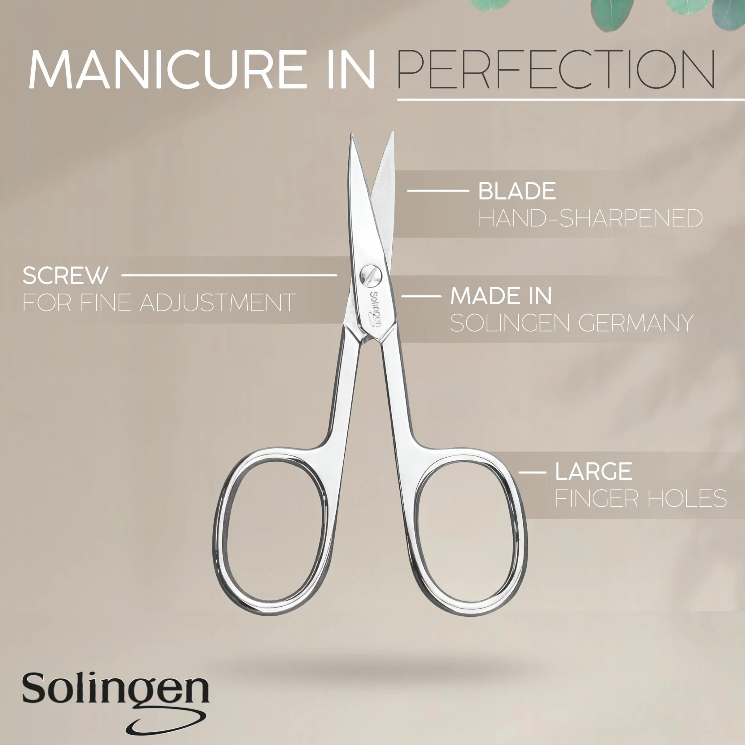 Solingen Set Manicure Uomo e Donna 7 Pezzi – Kit con Etui in Vera Pelle Forbicine Strumenti Mani Piedi