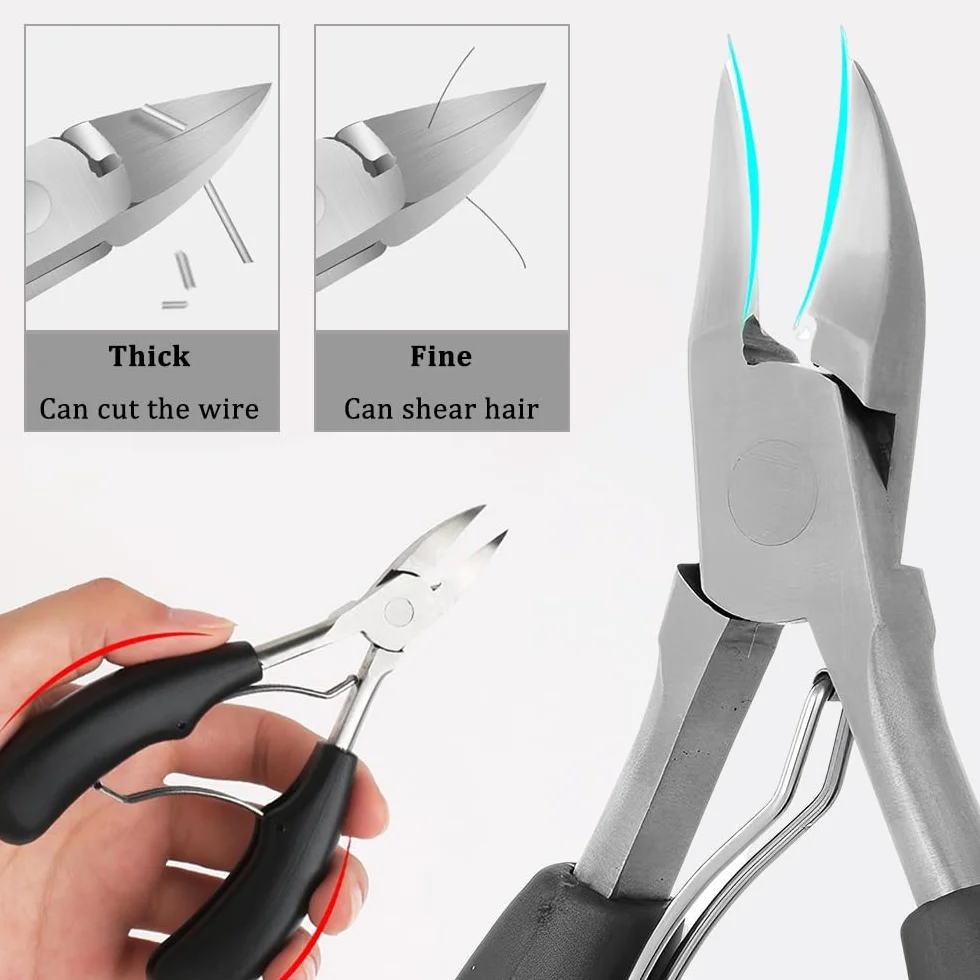 DAZISEN Tronchese Unghie - Tagliaunghie dei Piedi di Precisione Tronchesino Tagliaunghie Acciaio Inox Manicure Strumenti Professionale per Unghie Spesse e Dure Pedicure