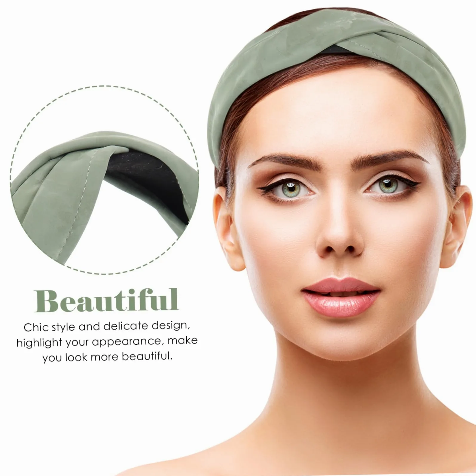 POPETPOP 5pezzi Fascia Larga Antiscivolo Per Ragazze Cerchietto Elegante Pu Per Festa e Uso Quotidiano Accessorio Versatile Per e Makeup