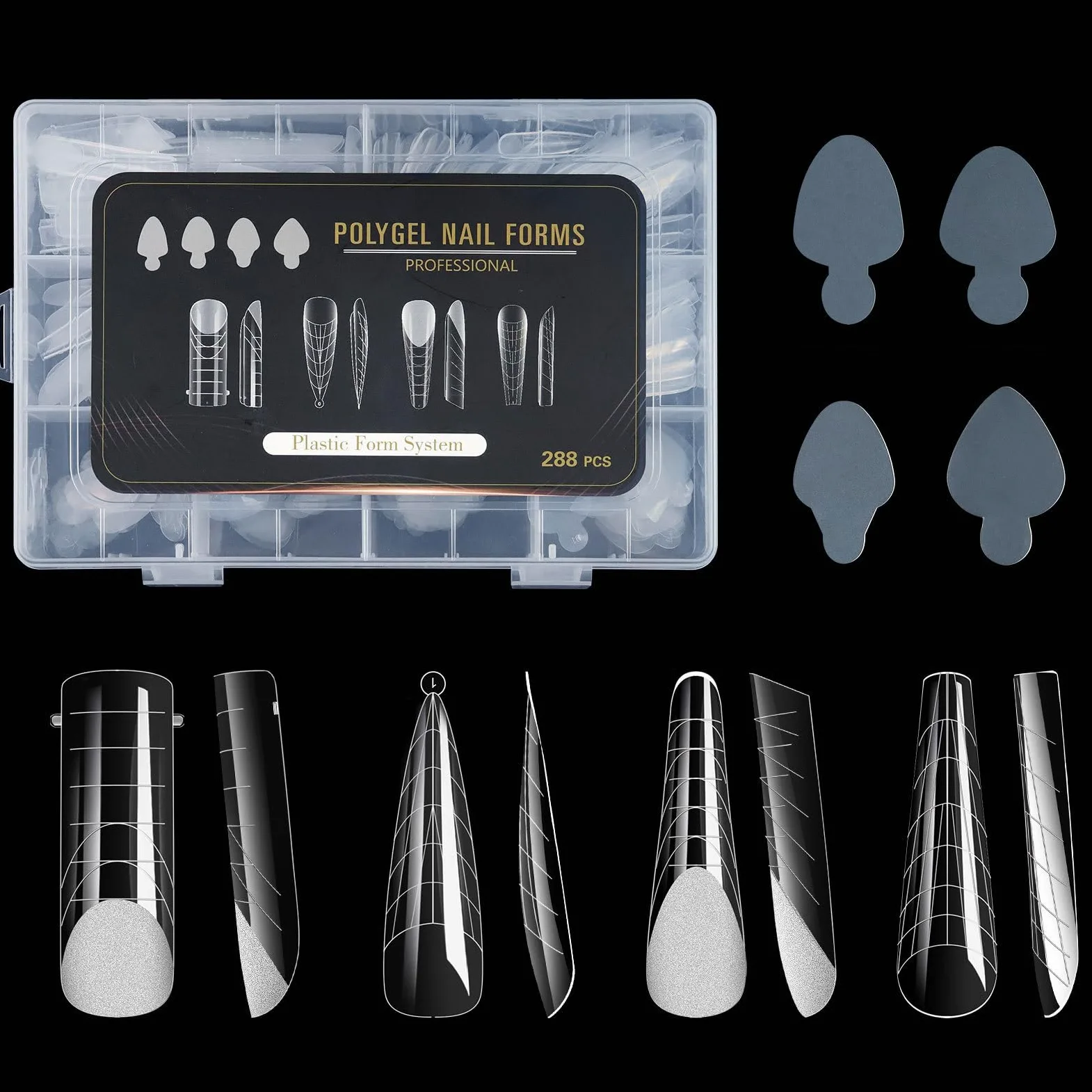 Duals Forms Set per Extension Gel Form French Line Sticker Acrilico Stampo Manicure Strumento