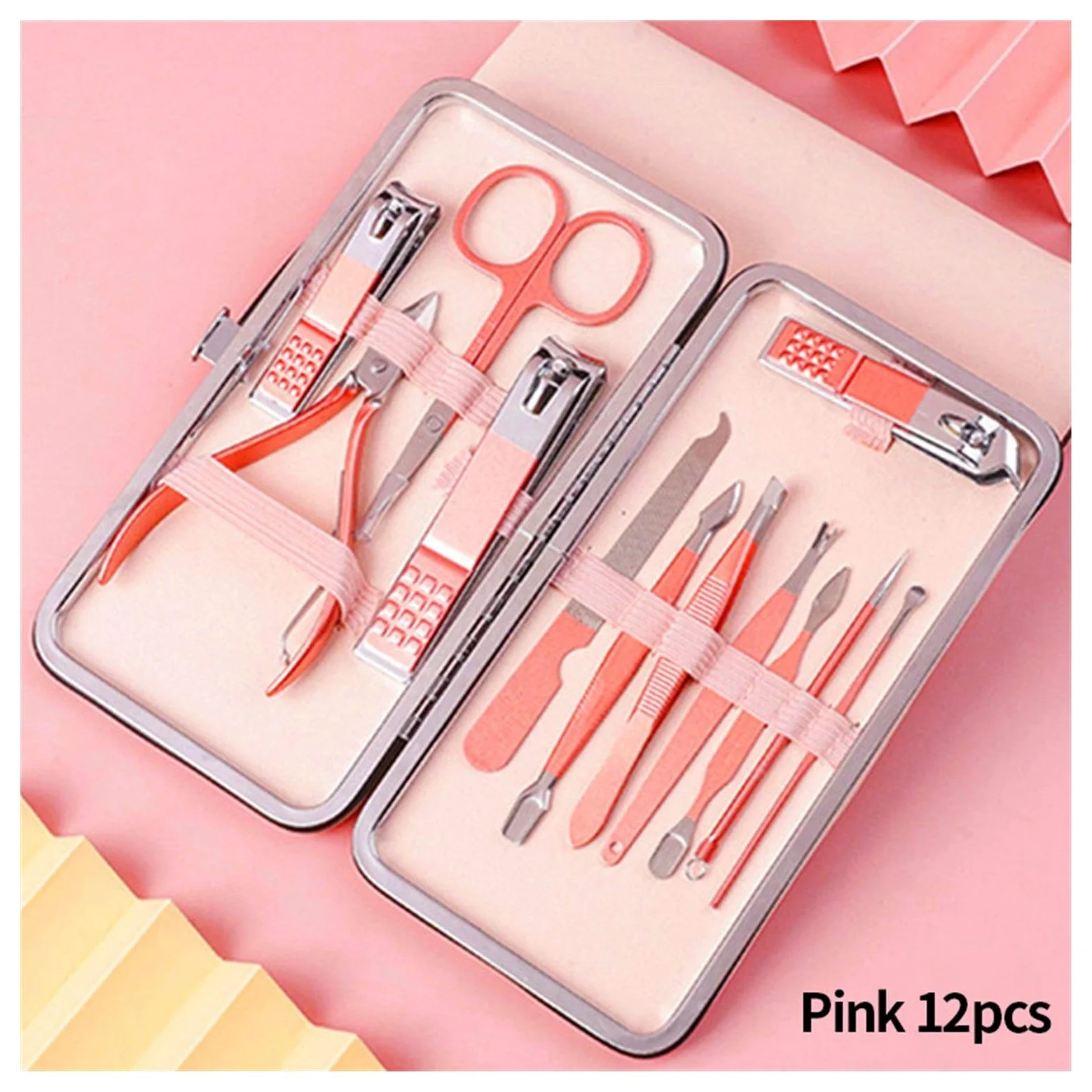 Set di forbici professionali per pedicure e cuticole, pinzette per manicure, 18 pezzi, colore: blu