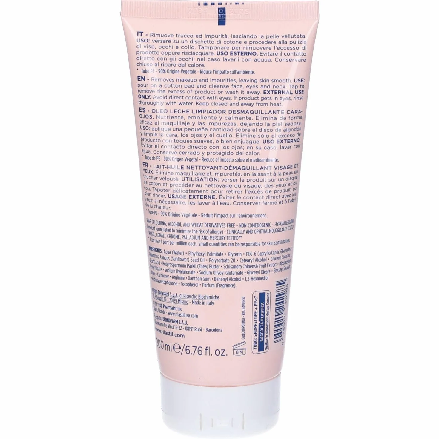 Rilastil Daily Care Olio Latte Detergente Viso e Occhi 200ml