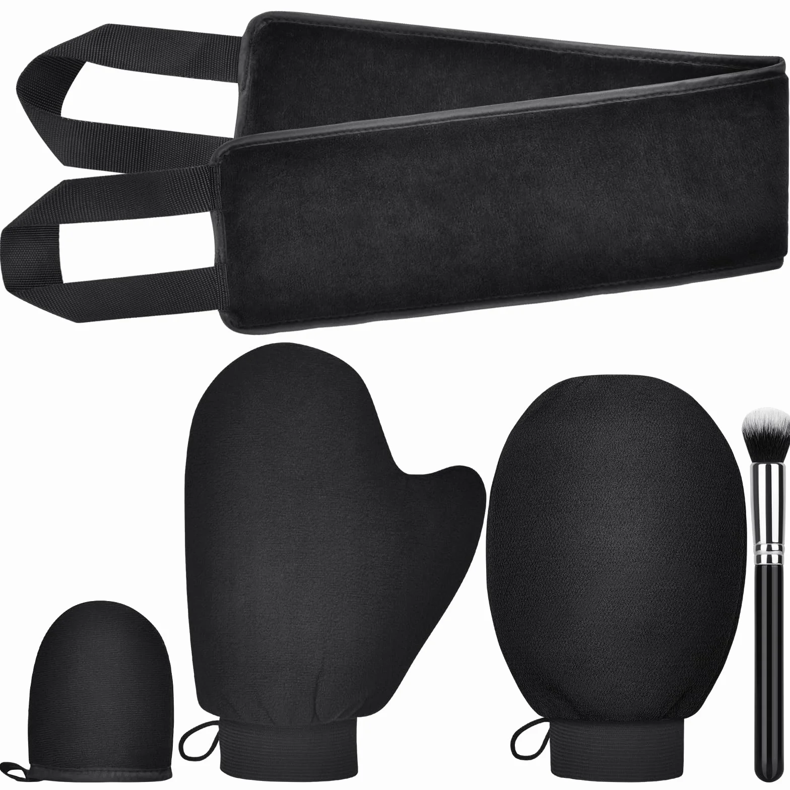LOPHE Applicatore Abbronzatura, 5 Pezzi Autoabbronzante Guanti Applicatore per Lozione Posteriore, Doppia Faccia Applicatore per Guanti Riutilizzabili Lavabili, per Crema Abbronzante