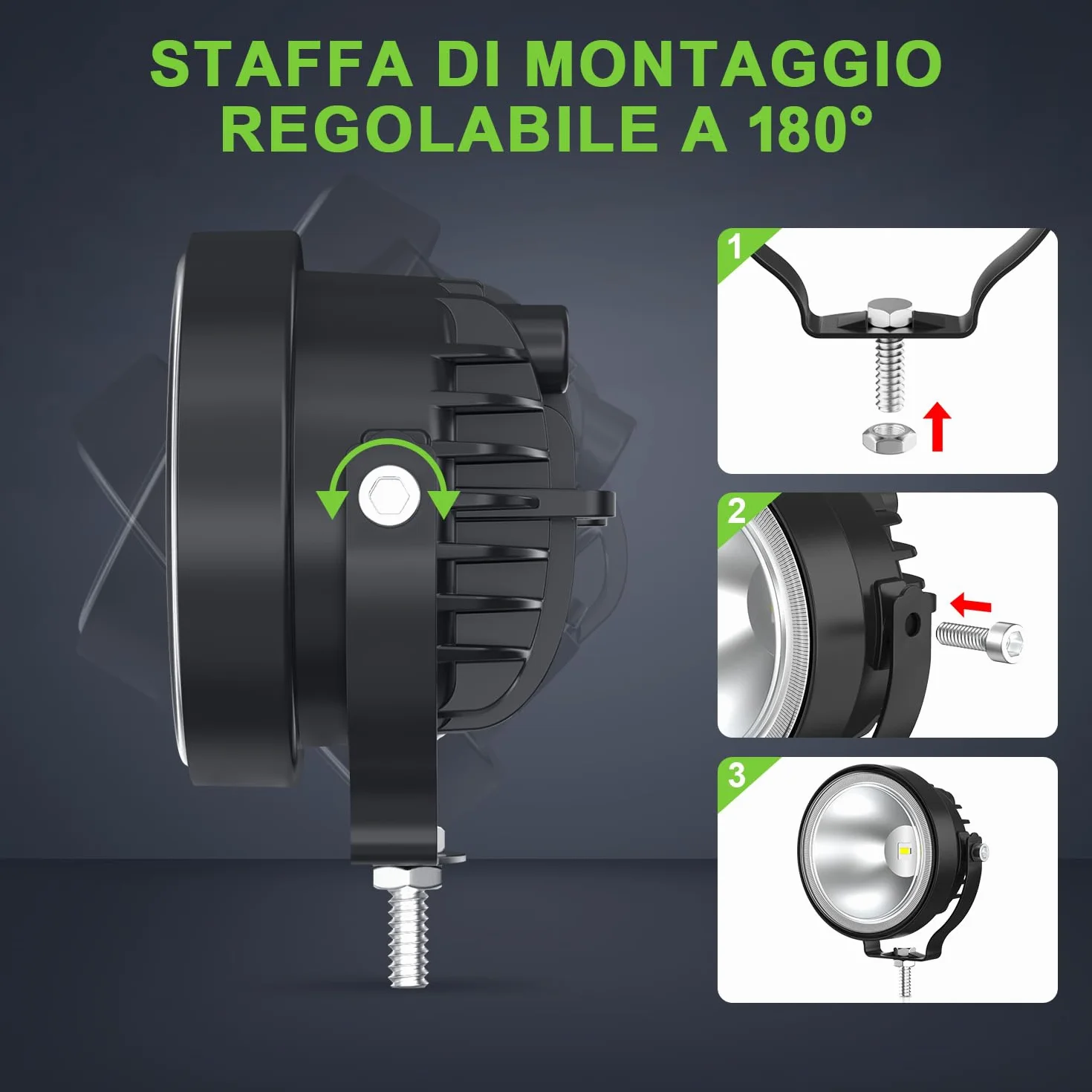 Faro di Profondità da Lavoro LED 30W 3000lm IP68 Impermeabile per Camion Trattore SUV