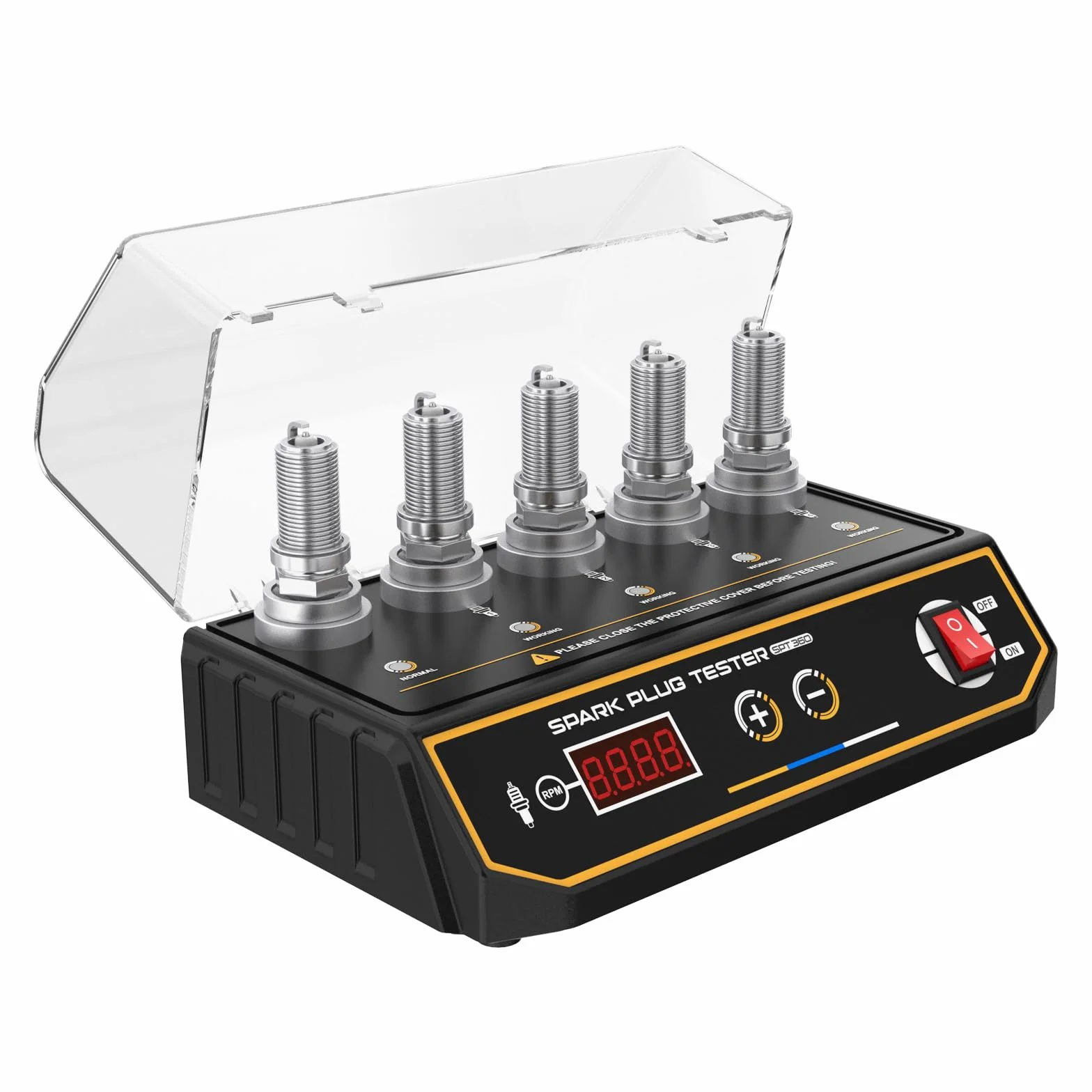 Tester per candele a 5 fori SPT360 Strumenti di accensione automatica per candele 200~9999 giri/min Tester bobina di accensione a frequenza regolabile Analizzatore di sistema di candele 110V/220V