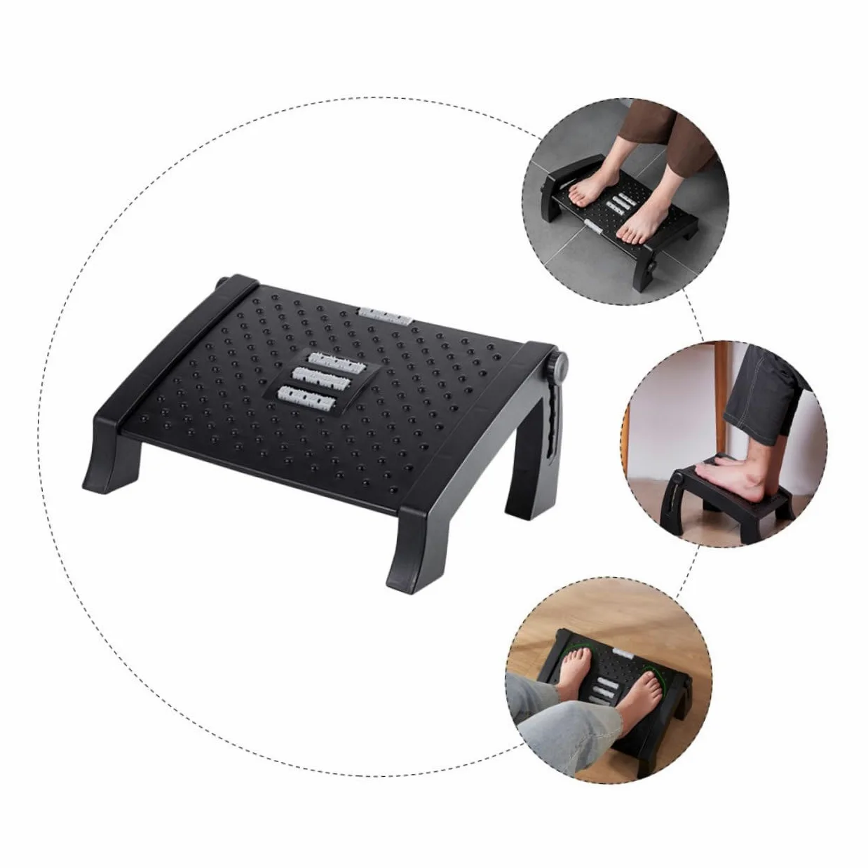 FRCOLOR 1pezzi Sgabello Per Pedicure Regolabile Supporto Comodo Per Piedi Da Salone o Uso Domestico Superficie Massaggianti Antiscivolo Adatto Per Manicure e Massaggi