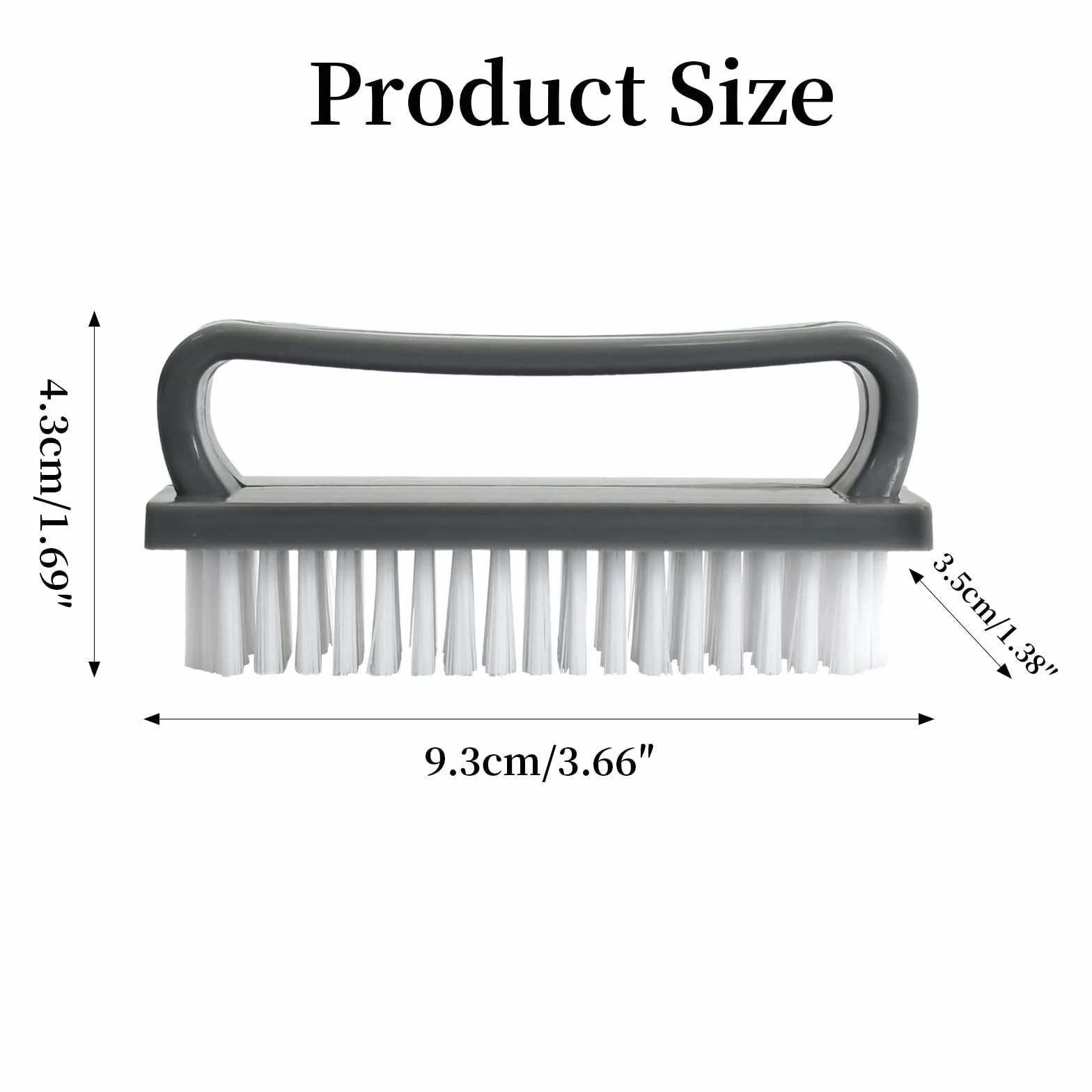 Spazzolino per Unghie e Mani, 4 Pezzi Set Spazzole Unghie 9.5x3.8 cm, Spazzolina con Setole Resistente per Pulizia Profonda, Multiuso per Casa, Cucina e Igiene Personale, Grigio
