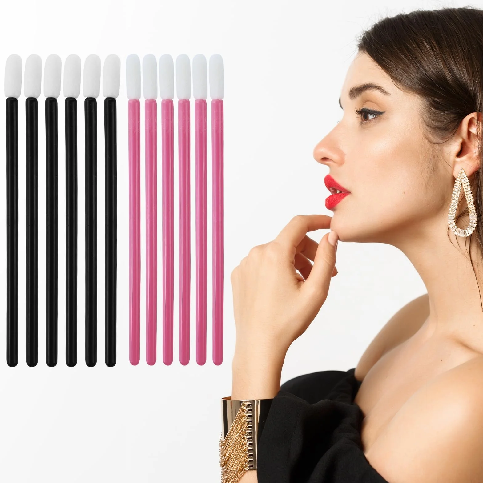 200Pz Monouso Pennelli per Labbra, Spazzole di Rossetto Usa e Getta, Lip Gloss Applicatore, Micro Pennelli Labbro, Applicatore Bacchette per Labbra Correttore, Strumenti per Bellezza Trucco
