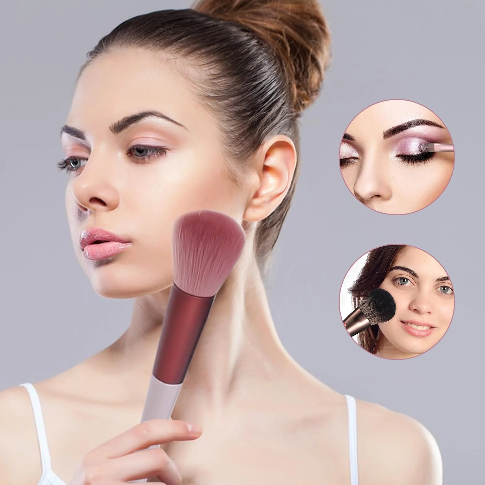 aweskmod Pennelli Trucco 13 Pezzi Set Viso e Occhi, Pennelli Make Up Professionali Set, Sintetico Contorno Fard Ombretti Correttori Fondazione Trucco Pennelli