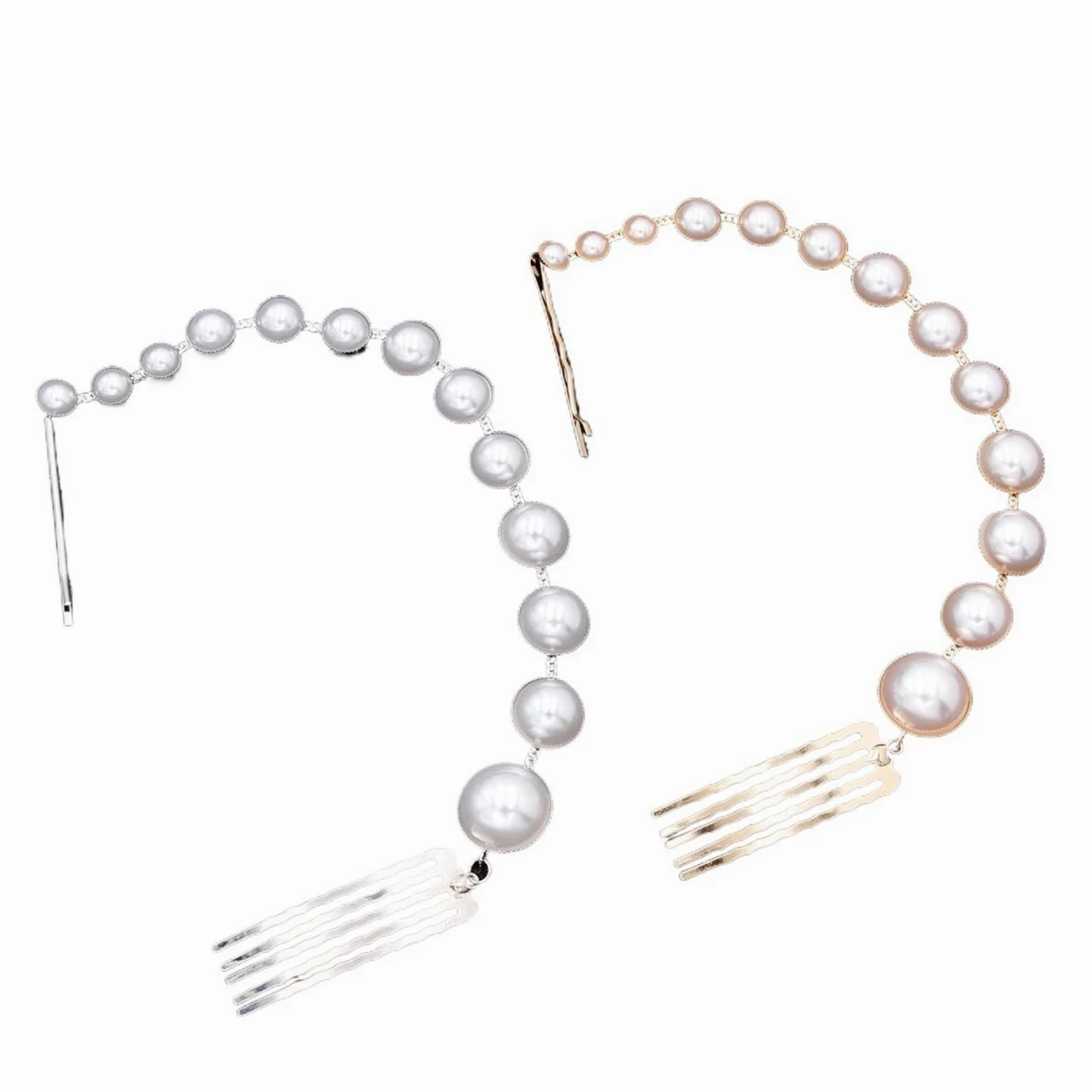 Perle for capelli da sposa, gioielli, ciondoli, pettini for in cristallo, forcine for feste donna, accessori for Per Matrimoni(Mixed colors-2pcs)