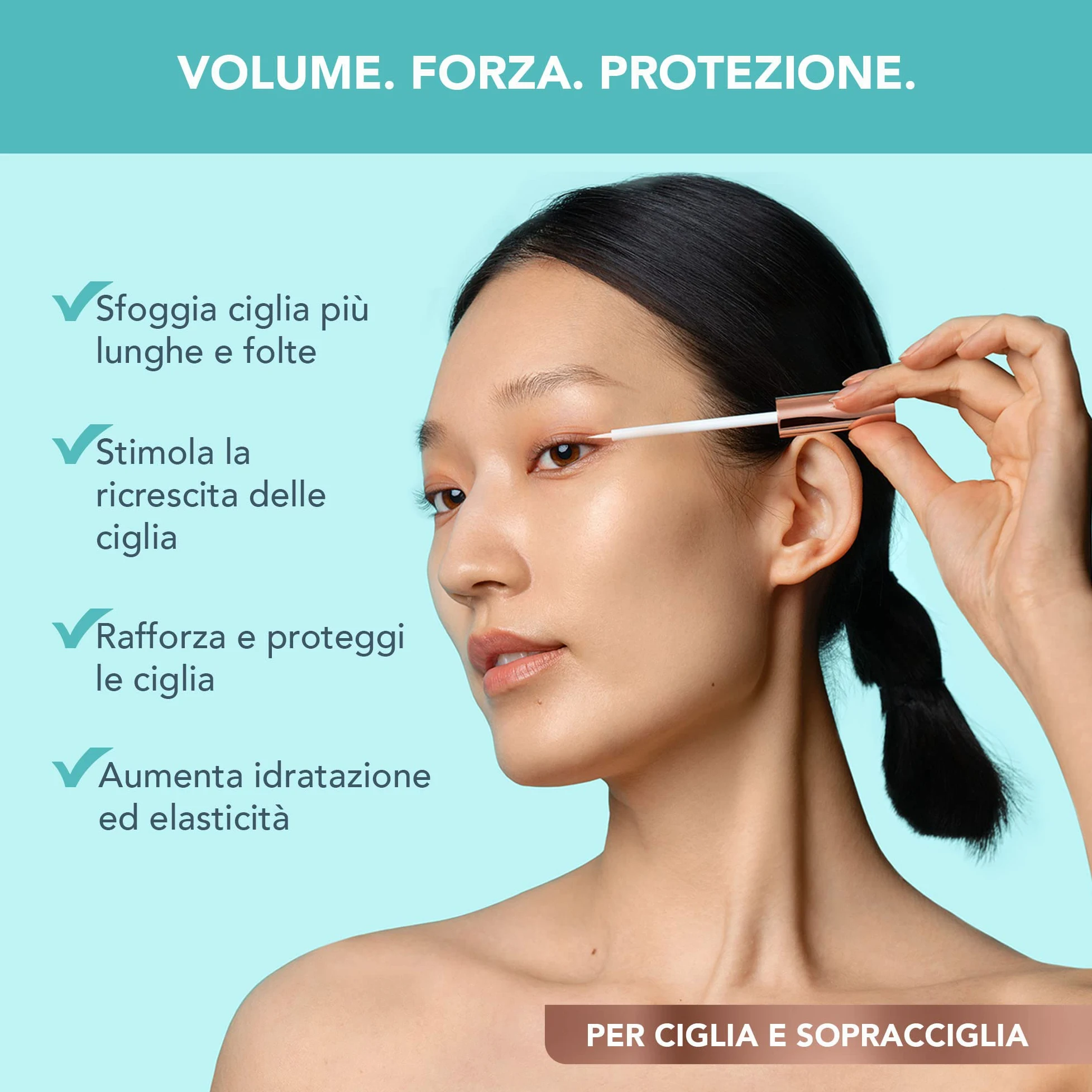 IRIS Siero ciglia - Siero ciglia allungante - Volume, Forza e Protezione - Lash Serum Concentrato - Fitocheratina, Arginina e Acido Ialuronico - Siero Ciglia e Sopracciglia