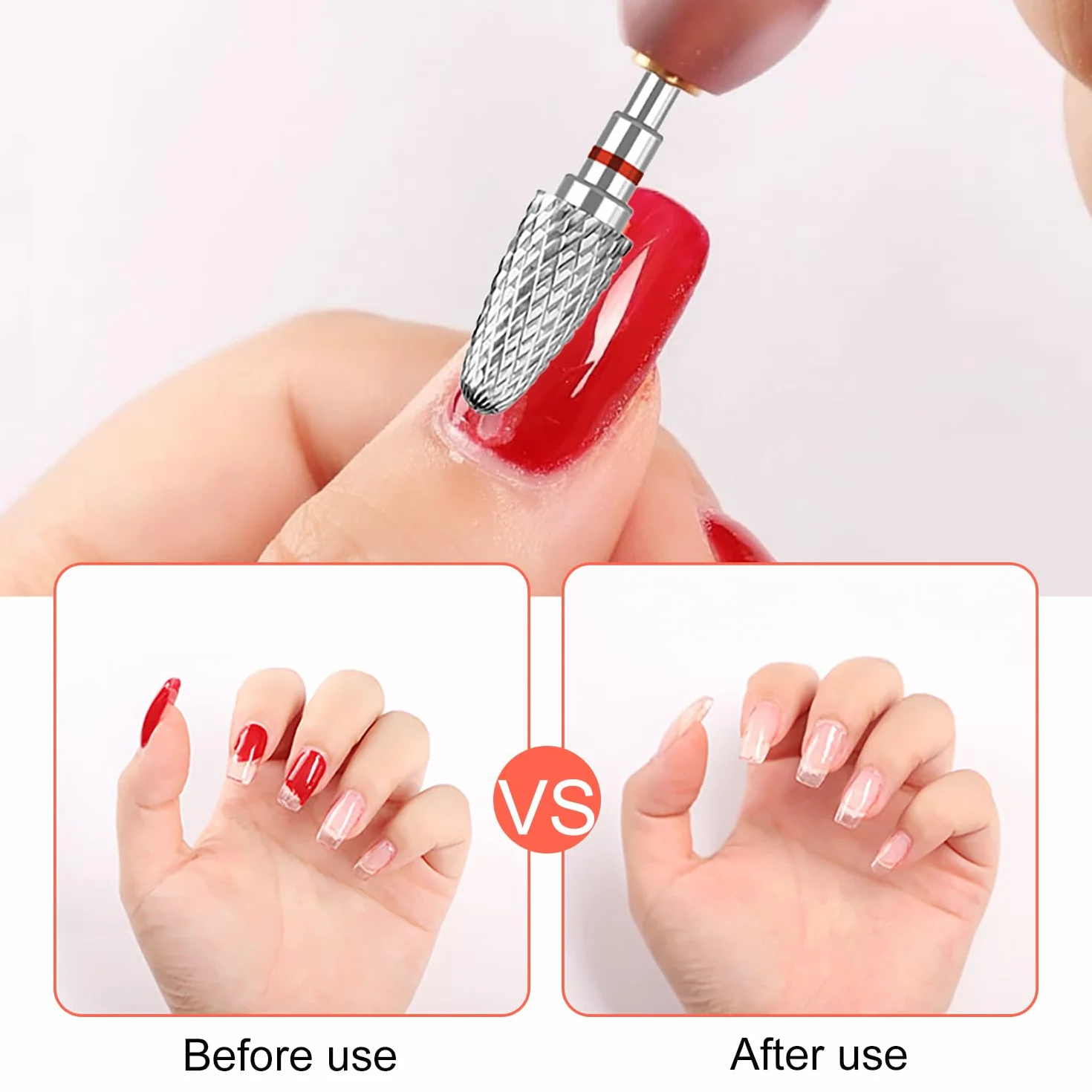 Punte Fresa Unghie Carburo di Tungsteno 3/32 Pollici 3 Pezzi per Rimuovere Gel Acrilico Cuticola Manicure Pedicure