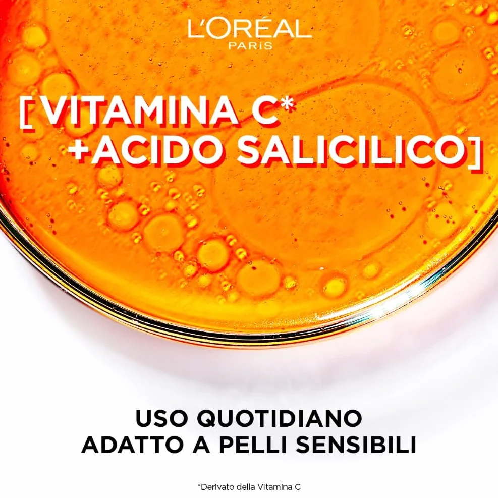 L'Oréal Paris Detergente Viso Purificante, Adatto a Pelli Sensibili, Azione Levigante e Uniformante, Pelle Morbida e Elastica, Con Vitamina C + Acido Salicilico, Revitalift, 150 ml