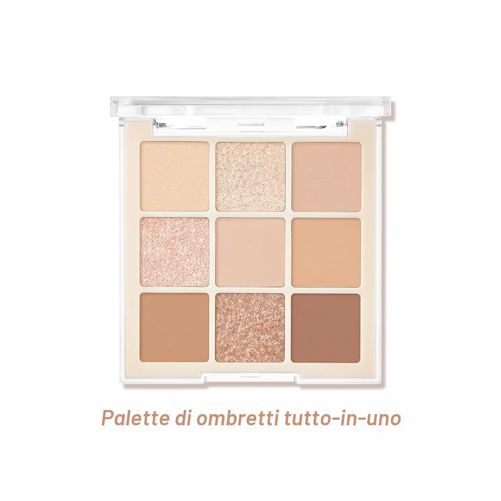 dasique Palette di ombretti n. 07 Milk Latte l Cruelty-Free l 9 tonalità sfumabili con finiture lisce, opache e brillanti con splendide perle