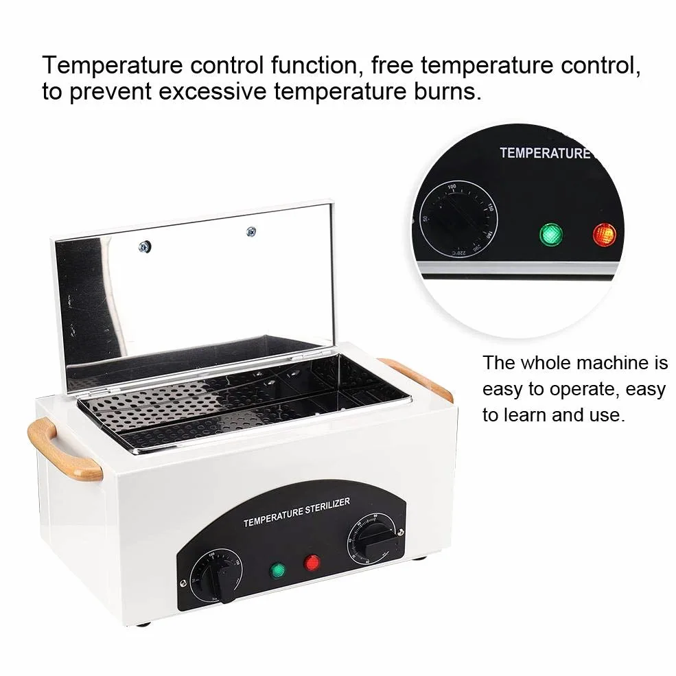 Strumento sterilizzatore, nail art strumento sterilizzatore per manicure ad alta temperatura per salone bellezza parrucchiere studio casa Pulitore a ultrasuoni Vaschetta Professionale Pulizia Protesi