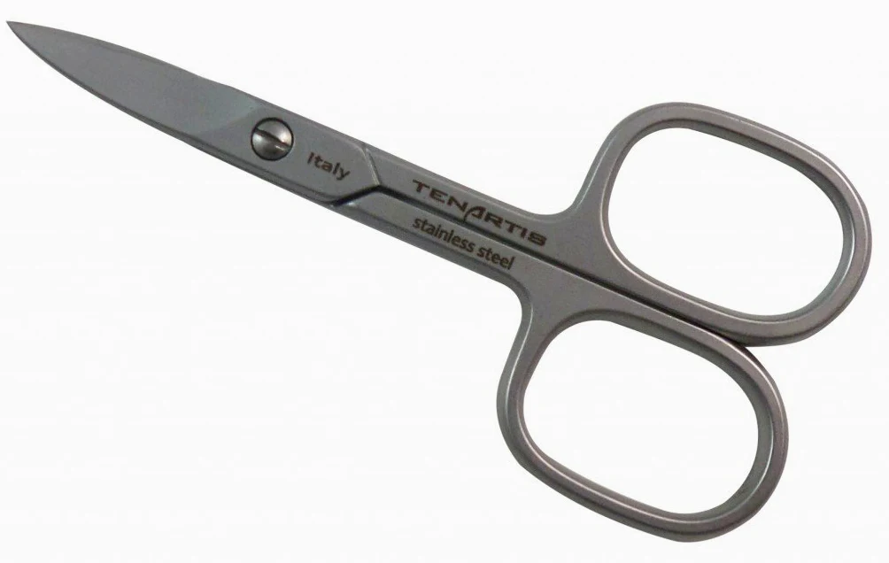 Set Manicure & Pedicure 8 Pezzi Inox in Vera Pelle con Cerniera - Tenartis Made in Italy (Marrone)