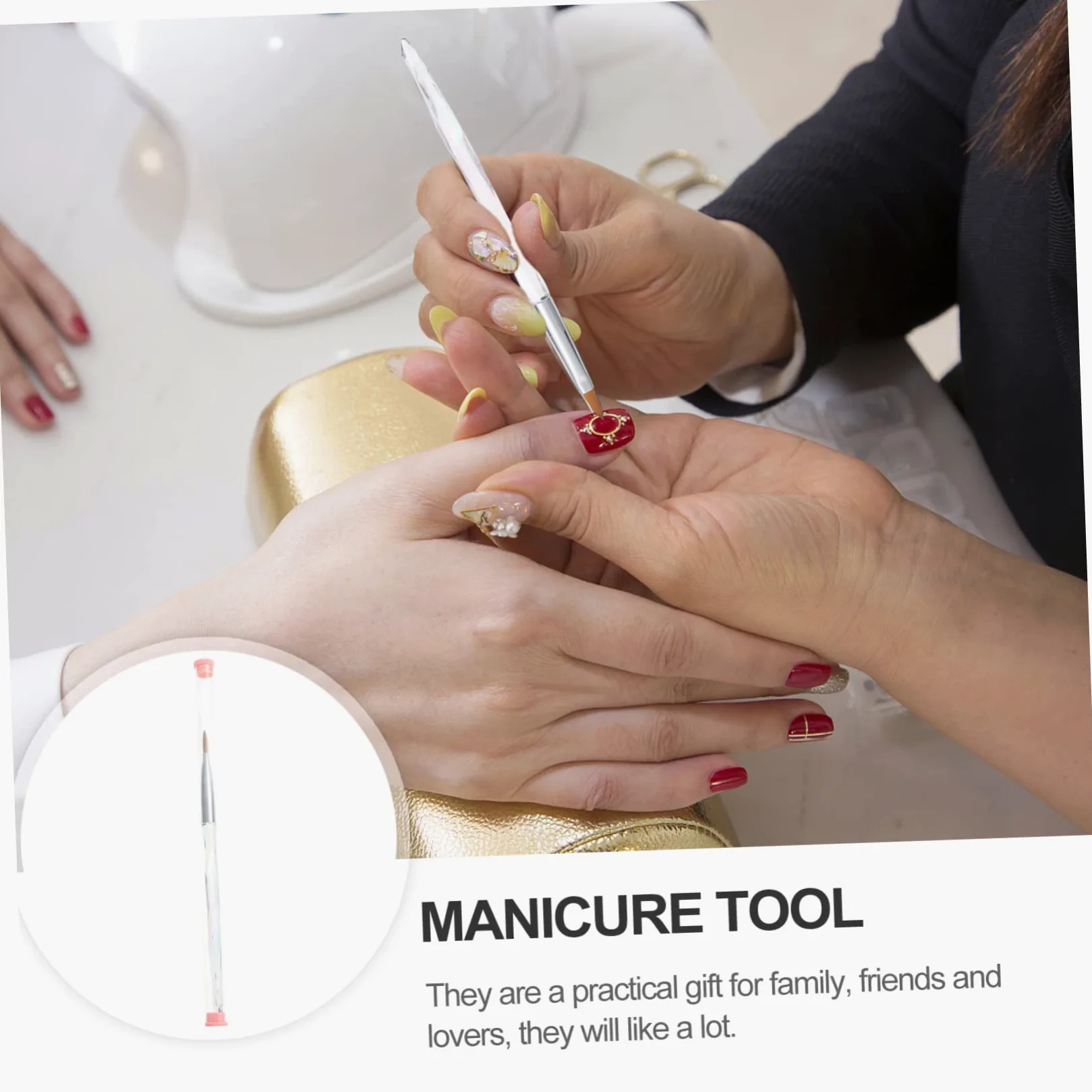FRCOLOR 3 Pezzi Di Strumenti Pratici Per Manicure Pennello Per Nail Art Pennello Per Gel Per Unghie Per Pittura E Decorazione Delle Unghie