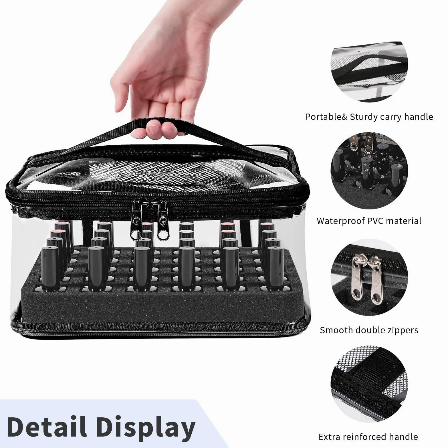 Organizzatore Smalti Scatola Porta Smalto for Unghie, Borsa da Viaggio for Manicure E Accessori Porta Smalti per Unghie(Black)