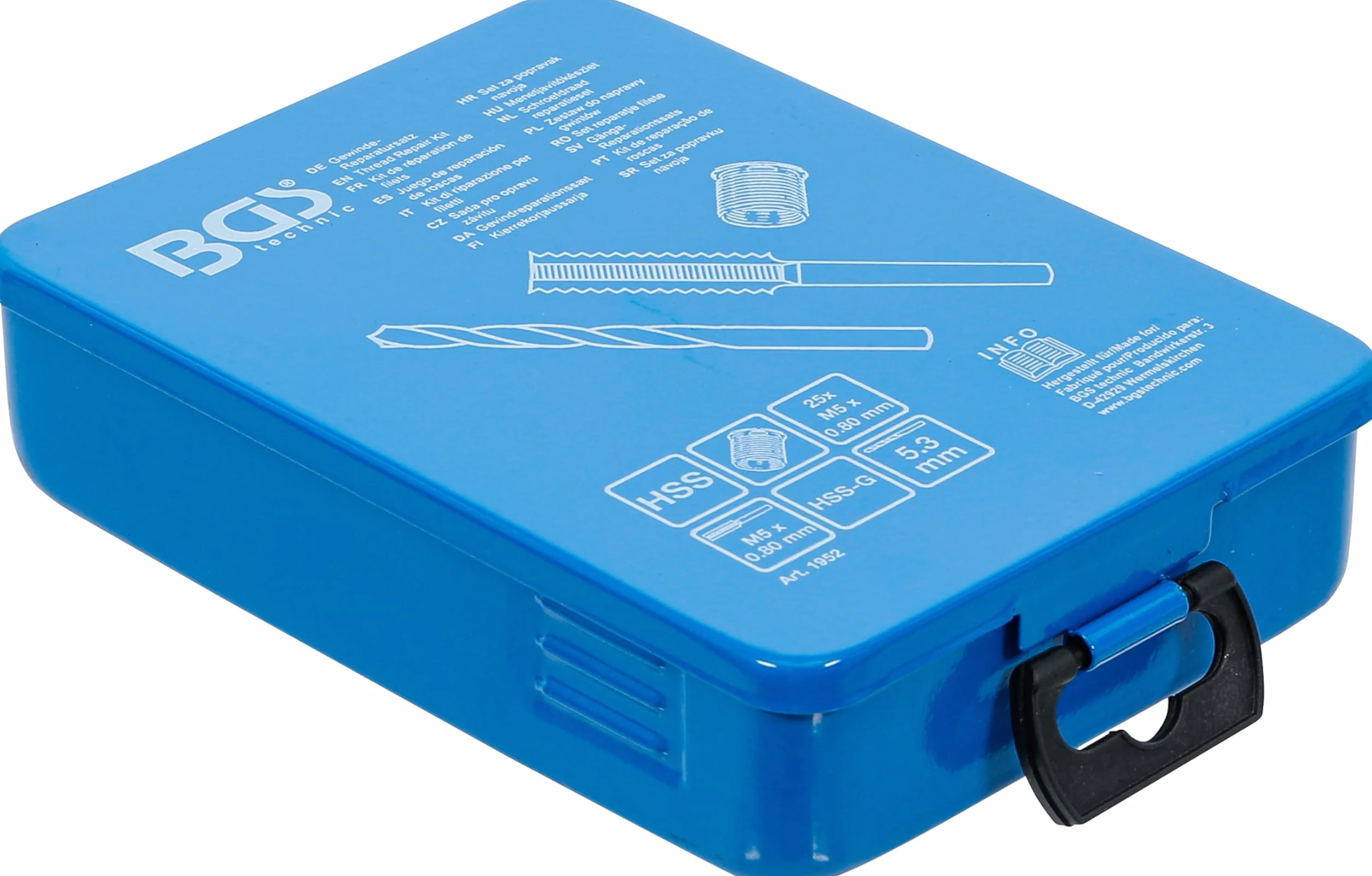 BGS 1952 Kit di riparazione per filetti M5 x 0,8 29 pz.