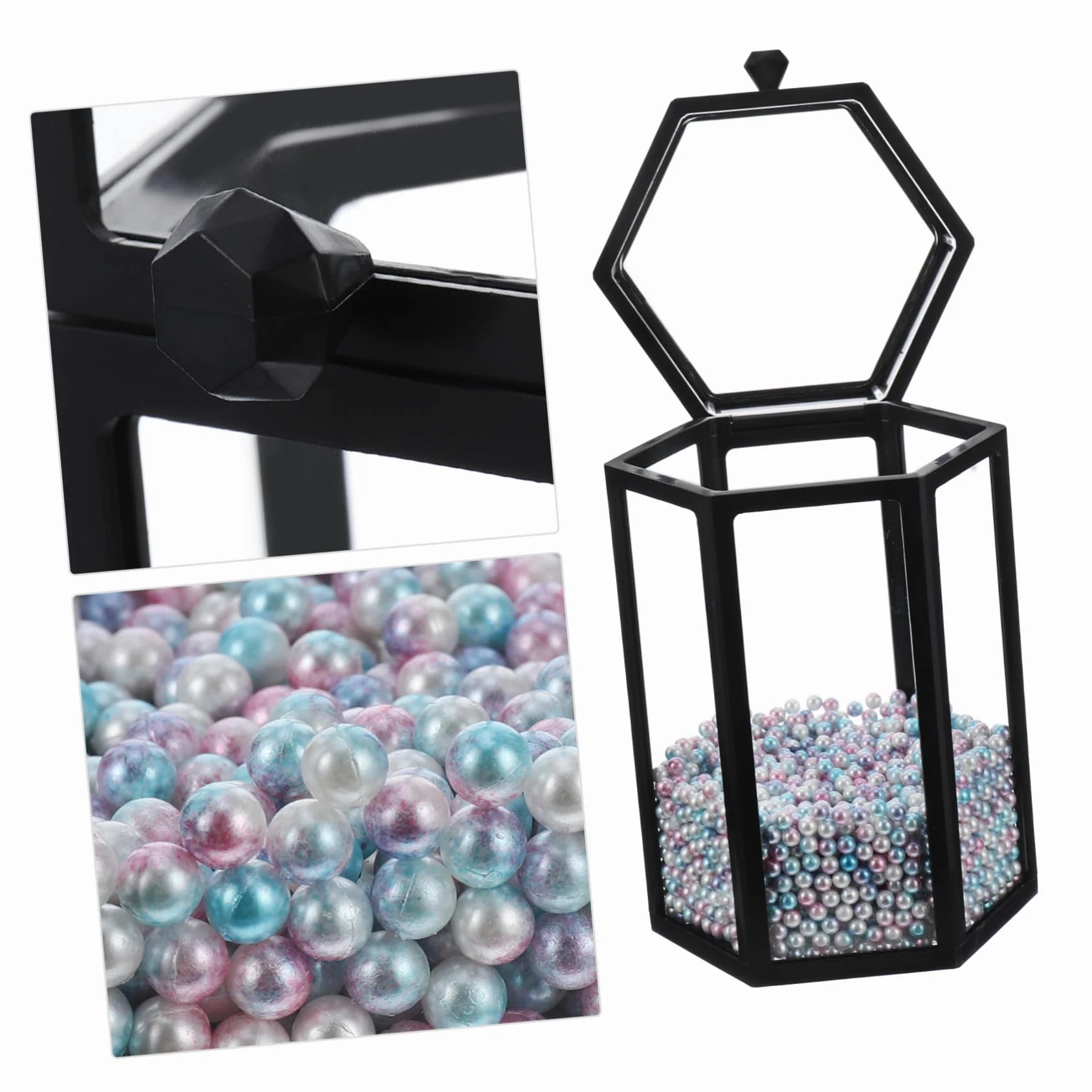 Porta Pennelli Cosmetici in Vetro Coperchio Decorativo per Toeletta Organizer per Eyeliner da Scrivania Contenitore per Pennelli in Vetro