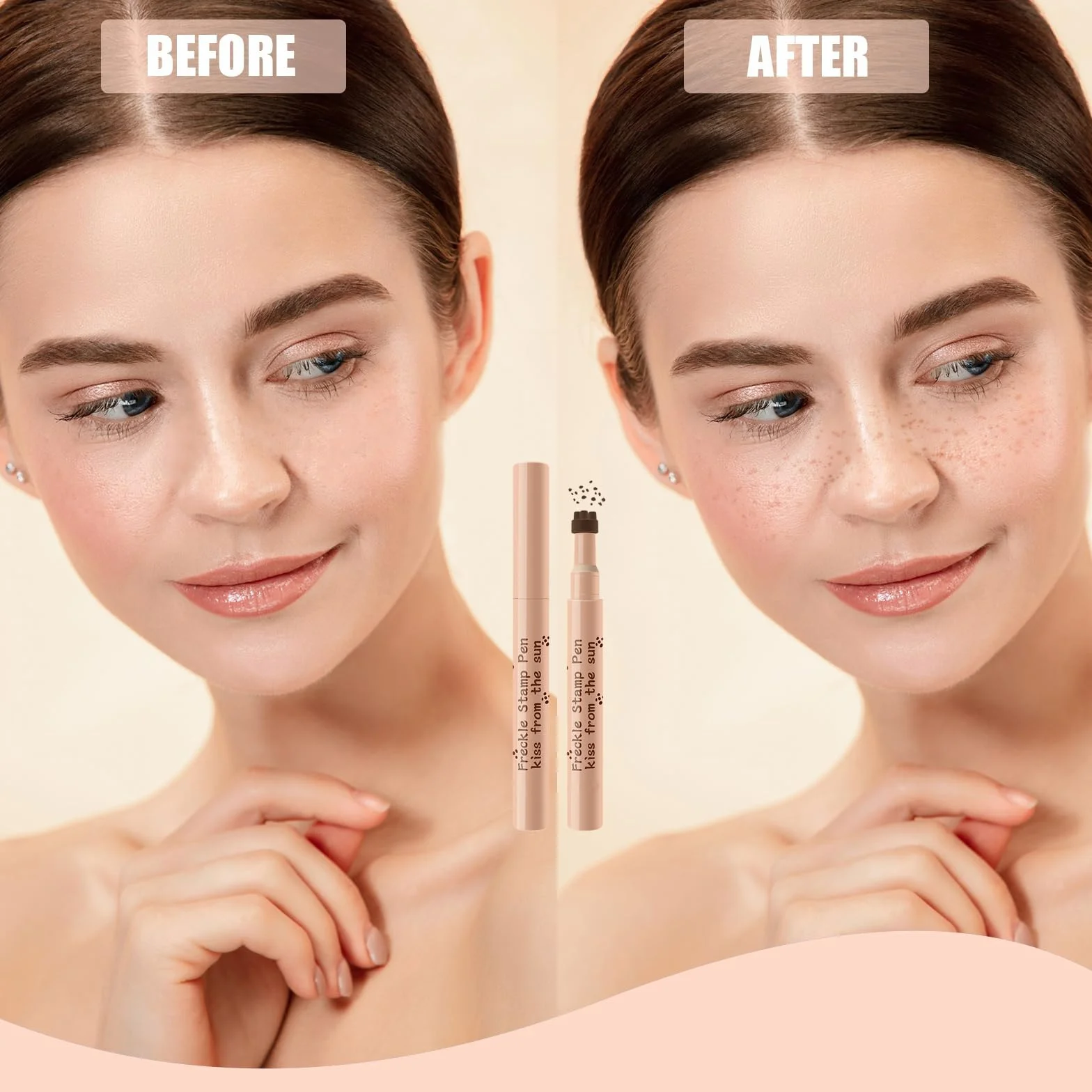 Due Penna per Lentiggini, Freckle pen Lunga Durata Impermeabile, per Un Look Naturale, a Lunga Tenuta e Waterproof, Perfetto per Il Look Quotidiano e per Le Occasioni Speciali