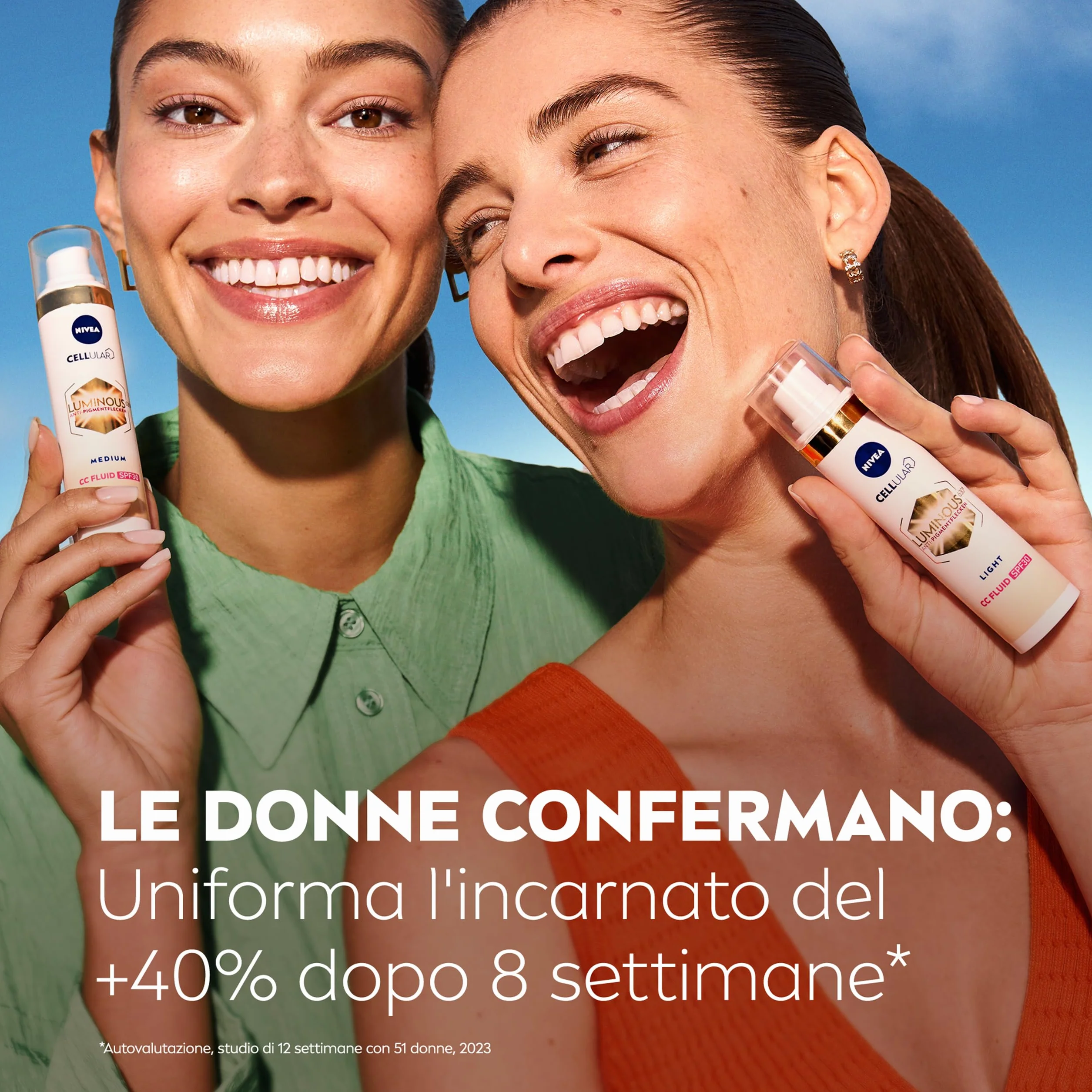 NIVEA Luminous630 Fluido CC Cream SPF 30 3-in-1 Light 40 ml, Crema colorata viso con pigmenti incapsulati e tripla azione anti-macchie, Crema antimacchie viso con Acido Ialuronico e Thiamidol