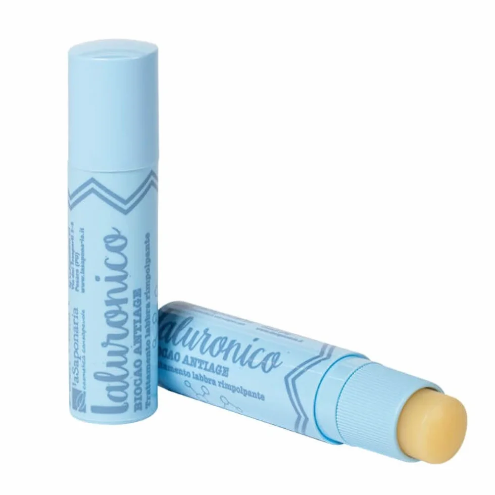 La Saponaria | Burrocacao Biocao Ialuronico 5,7 ml – Balsamo Labbra Idratante e Rimpolpante con Acido Ialuronico, Effetto Anti-Age Naturale per Labbra Morbide e Lisce