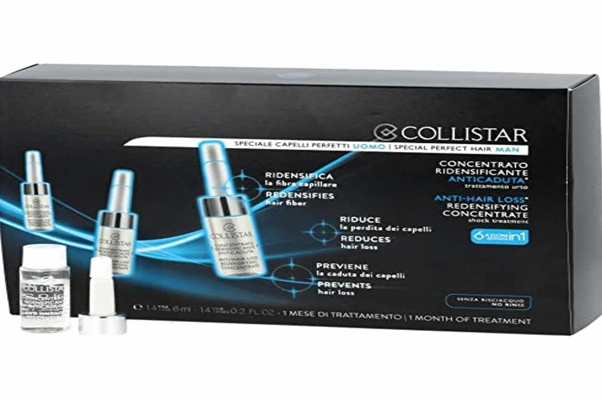Collistar Concentrato Ridensificante Anticaduta Uomo, Ridensifica la fibra capillare, Riduce e previene la perdita di capelli, 14 fiale da 6 ml