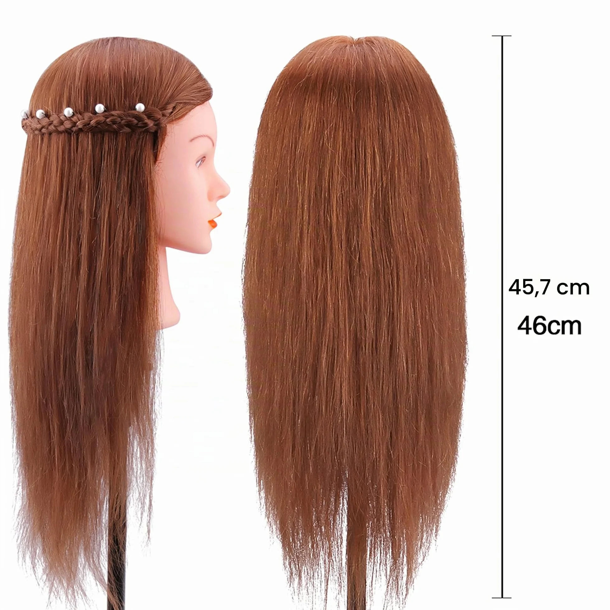 TopDirect 18" Testina Parrucchiere Manichino Cosmetologia Formazione Pratica Capelli con Morsetto