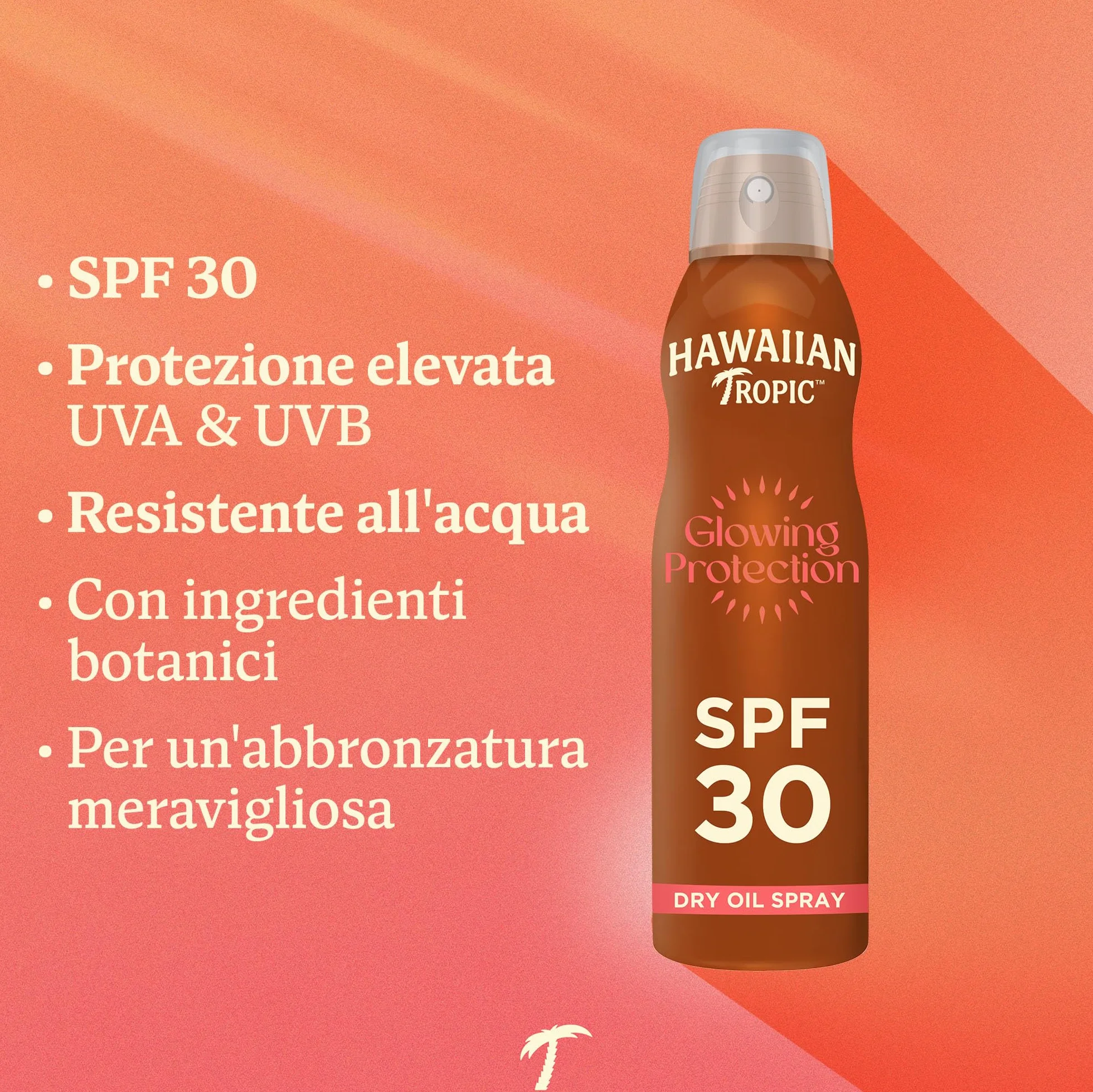 Hawaiian Tropic Olio Secco Spray Protettivo Illuminante SPF 30 UVA UVB 180 ml