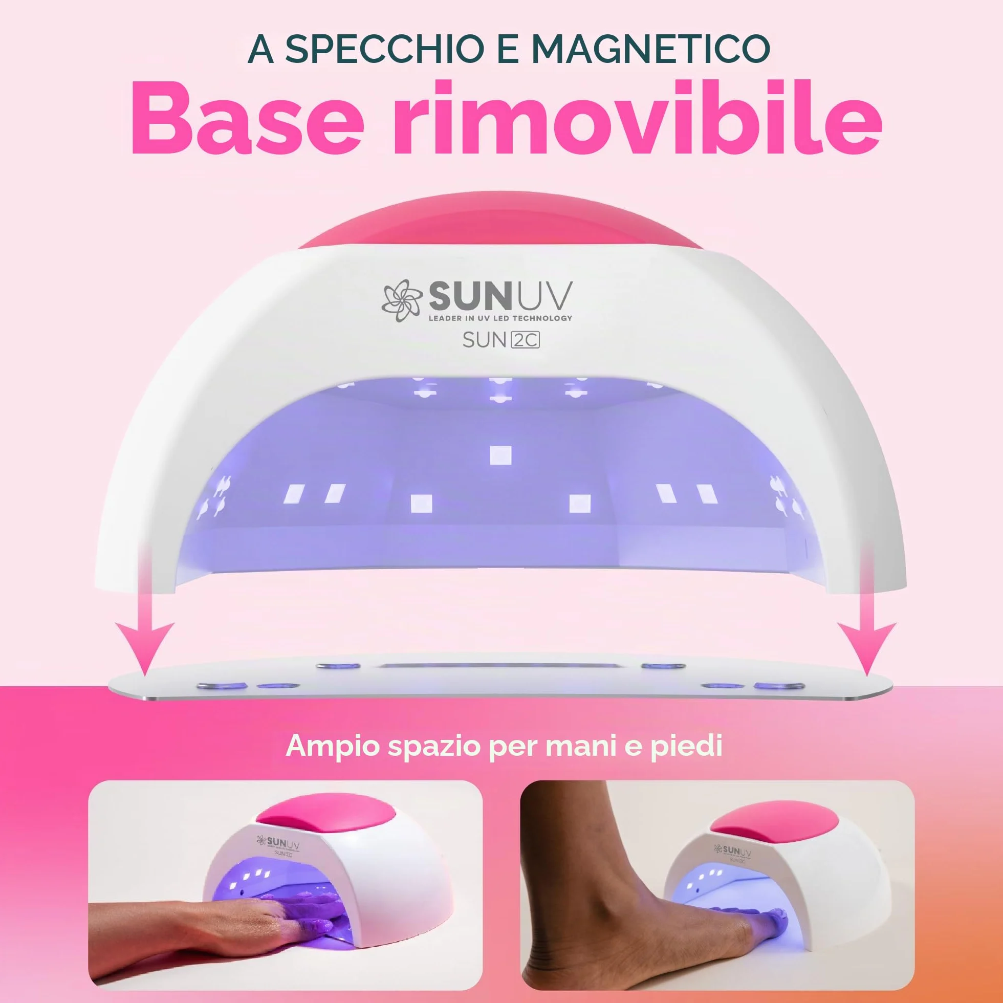 SUNUV lampada per unghie UV LED 10s 30s 60s 90s timer a infrarossi display LCD base rimovibile