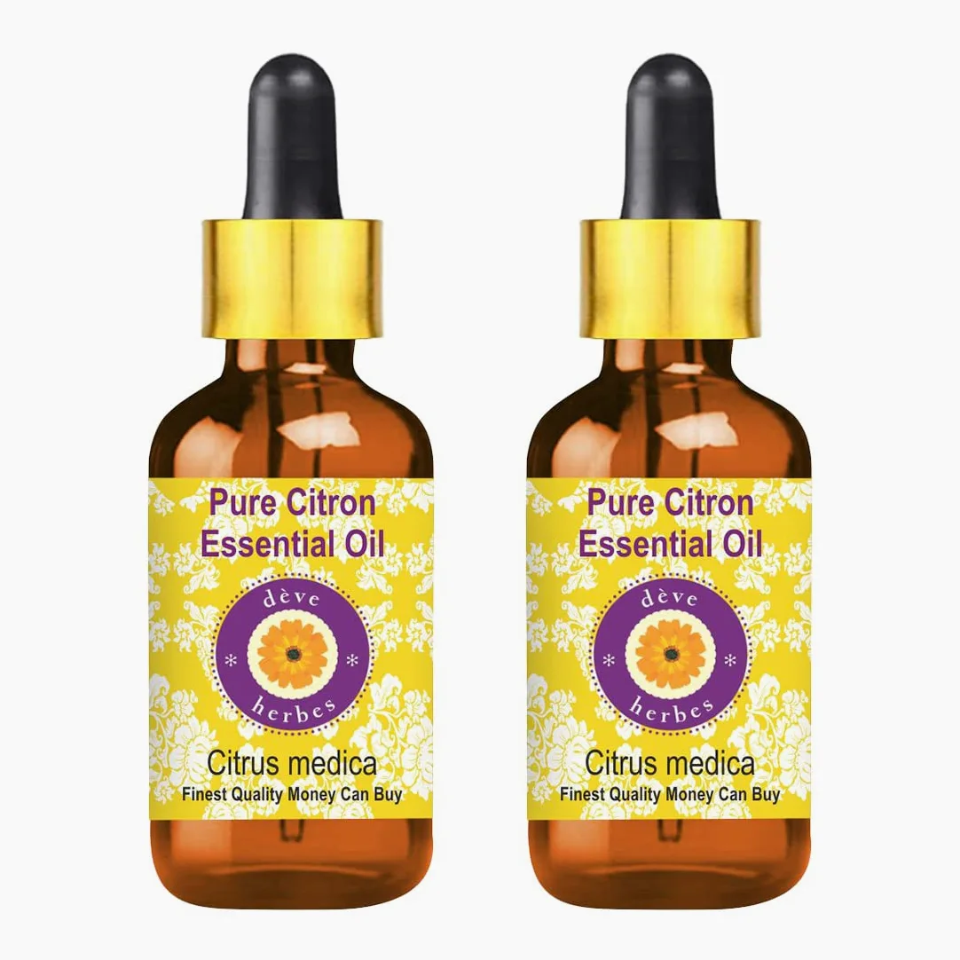 Deve Herbes Olio essenziale di citron puro (Cymbopogon nardus) con contagocce in vetro naturale di grado terapeutico distillato a vapore (confezione da due) 100 ml x 2 (191,6 g)