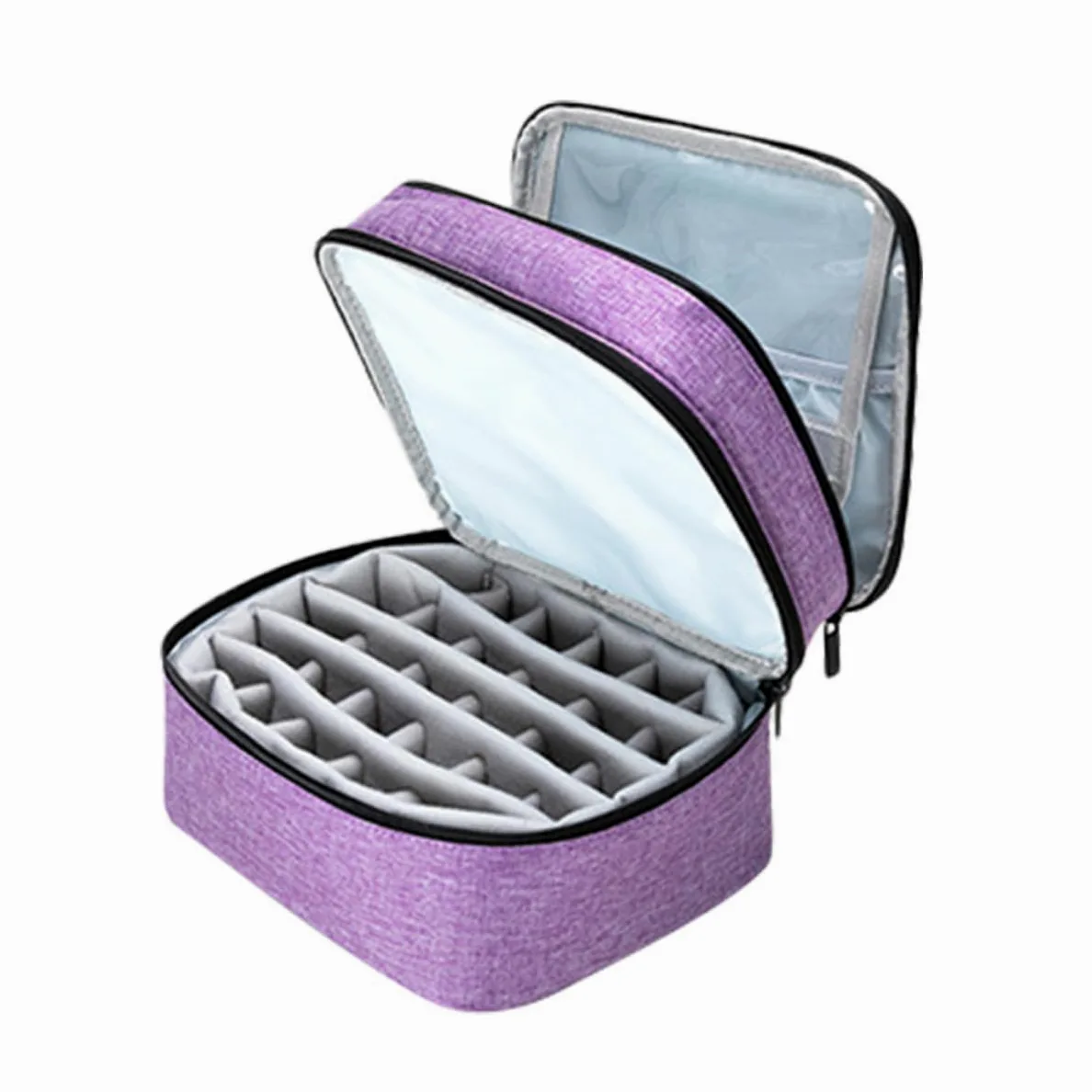 Homoyoyo Valigetta per Smalto Doppio Strato Custodia per Oli Essenziali Borsa Portaoggetti Portatile e Resistente per Trucco e Viaggi