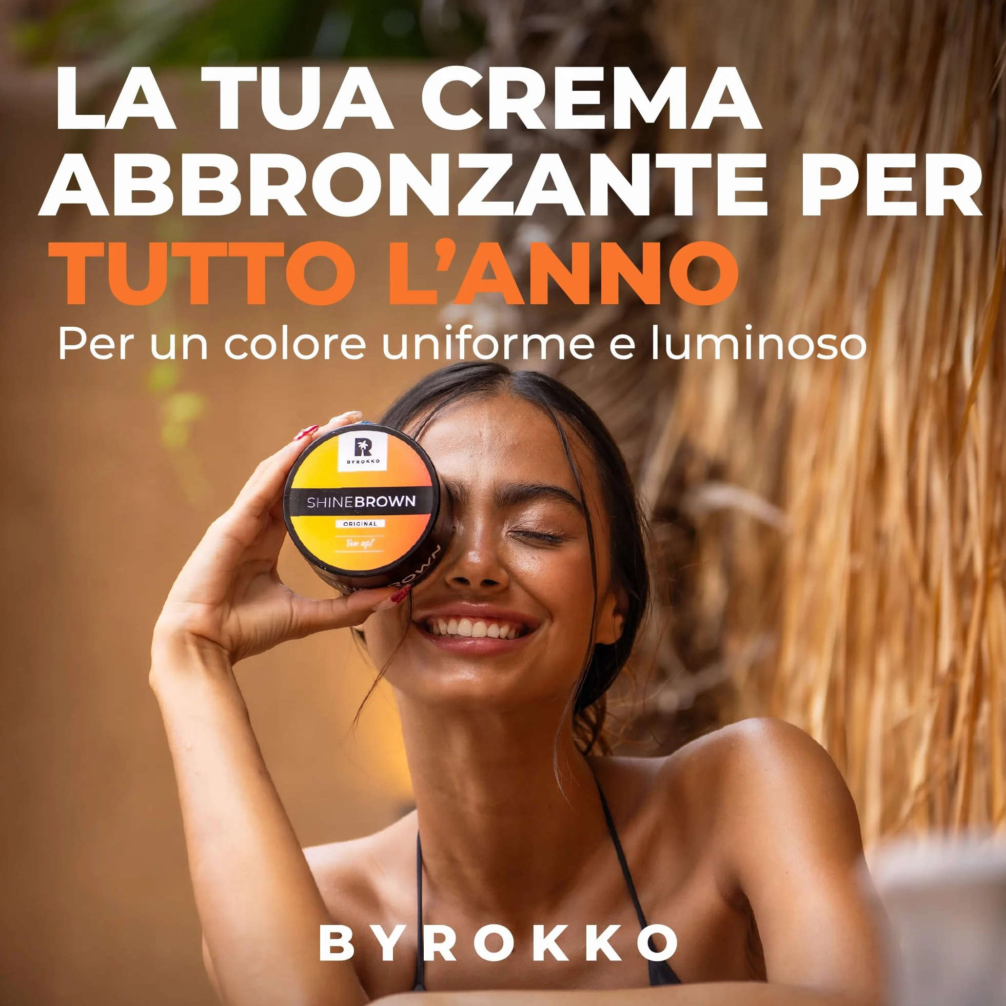 BYROKKO Crema Abbronzante 210 ml Acceleratore Abbronzatura Naturale Corpo Olio Sole Lettini Solari
