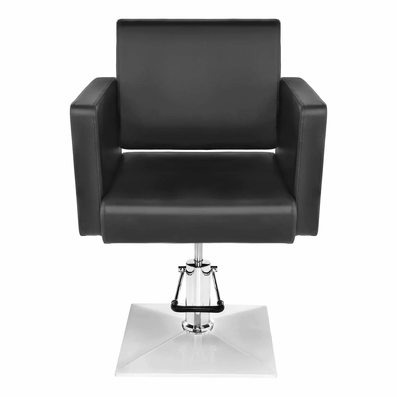 Physa Poltrona da Barbiere Sedia da Parrucchiere BEDFORD BLACK (Nero, Pelle Sintetica, Gommapiuma, Acciaio Cromato, 200 kg)