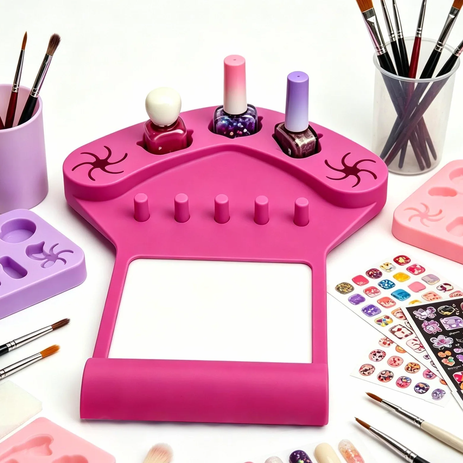 Tappetino in silicone da unghie delle mani Postazione per la manicure delle | Supporto da manicure in silicone per Donne, Trucco, Pratica, Pittura, Salone, Festa, Laboratorio