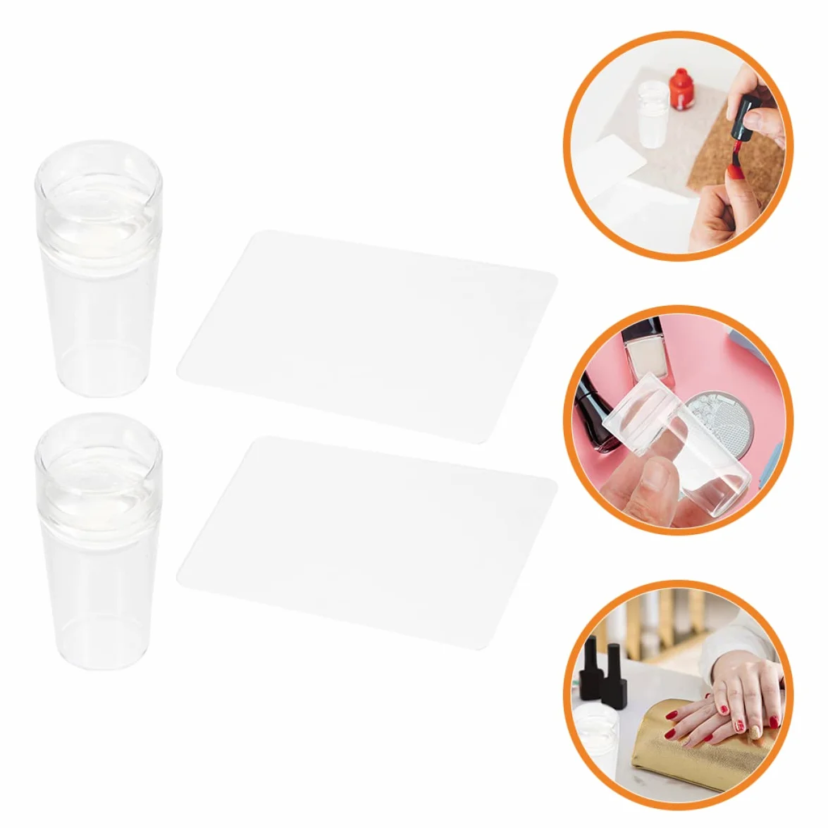 FRCOLOR 10sets Stamper Per Unghie Silicone Per Nail Art Raschietti Inclusi Perfetti Per Punta Francese e Decorazioni Eleganti Facile Da Usare e Resistente