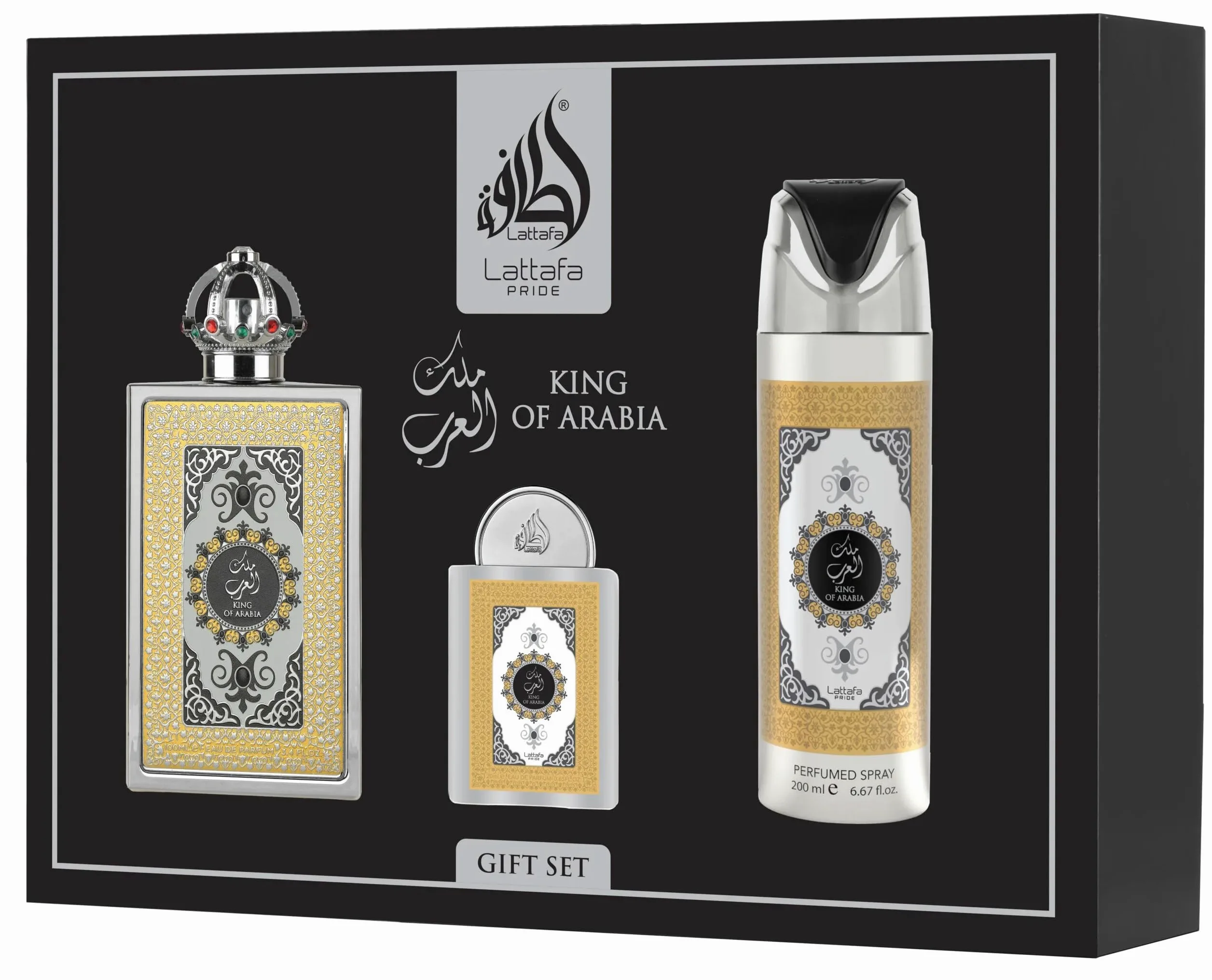 Lattafa King of Arabia Gift Set Eau de Parfum - 100 ml + 20 ml + 200 ml Deodorante