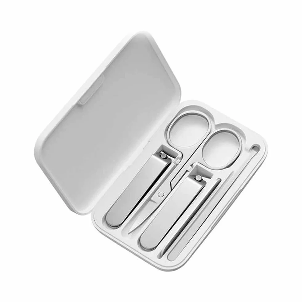 Xiaomi Mijia - Set tagliaunghie in acciaio inox con assorbimento magnetico, include tosaerba, cura pedicure, stuzzicadoli, lima per unghie, scatola di immagazzinaggio