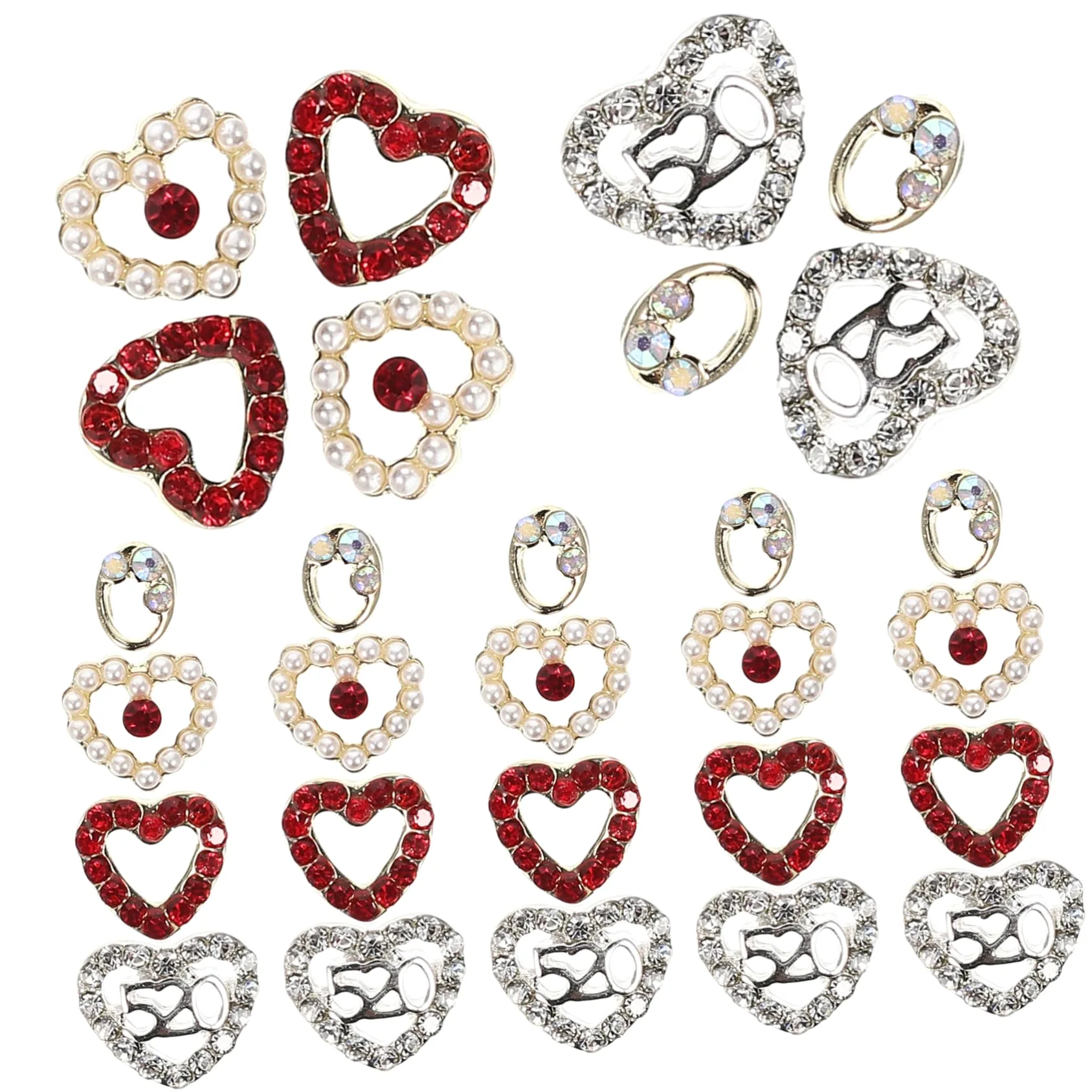 COHEALI 4 Set Decorazioni Per Unghie Cuore Ciondoli Per Unghie San Ciondoli Per Unghie Strass Set 40 Pezzi * 4