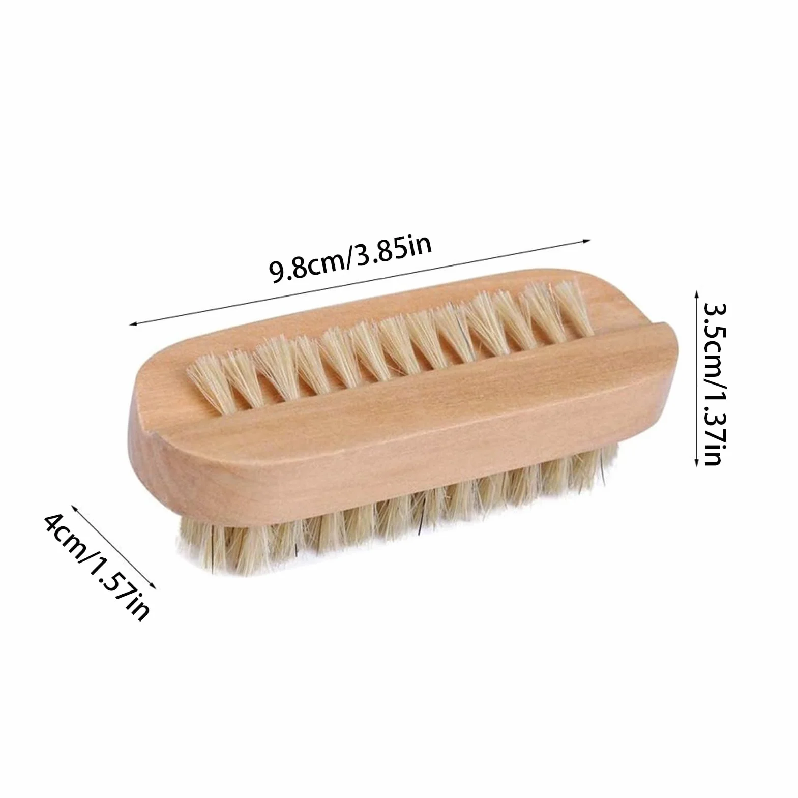 Spazzola per unghie a doppia faccia - Strumento riutilizzabile per toelettatura in legno con setole di cinghiale, spazzola per manicure e pedicure per salone, spa, bagno, dormitorio | Cura delle unghi