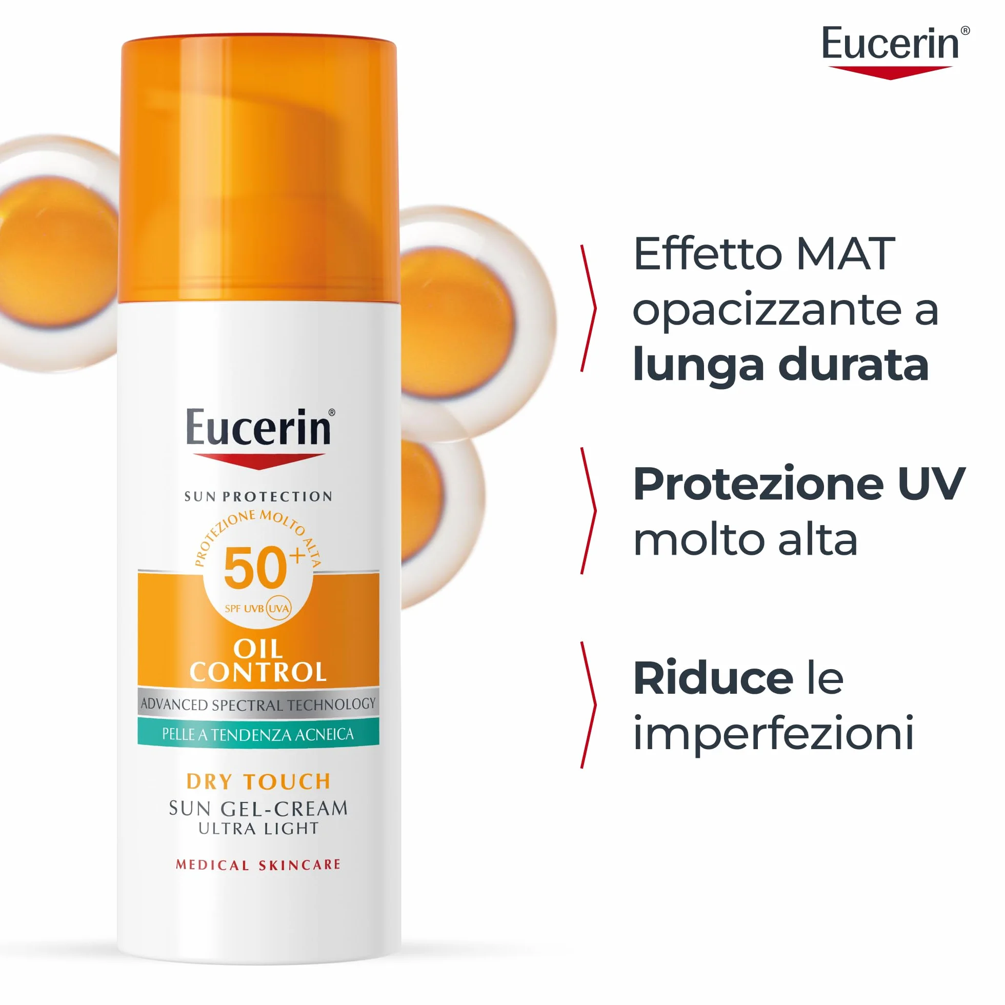 Eucerin Oil Control Dry Touch Face Sun Gel-Creme SPF50+ 50 ml