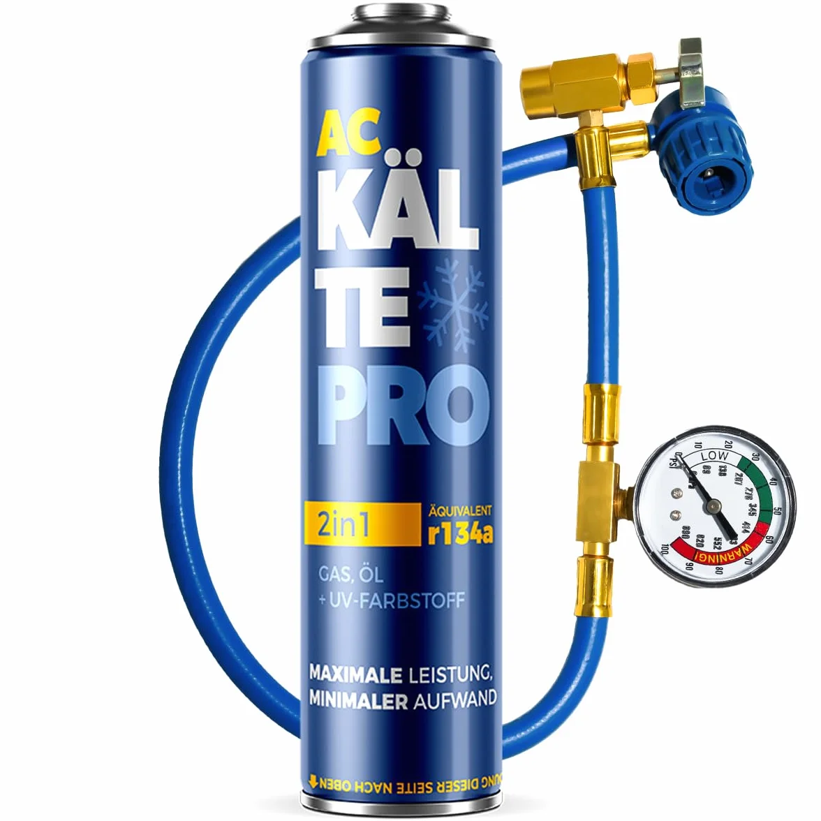 Kit Ricarica Clima Auto R134a 2-in-1 Gas Refrigerante con Olio Lubrificante 755g 1995-2016