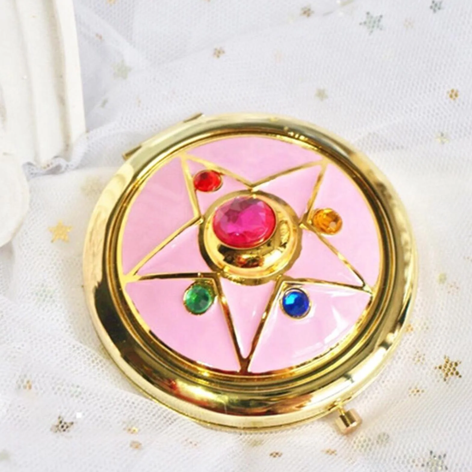 Specchio per Trucco Anime Pieghevole a Stella in Cristallo 7 cm
