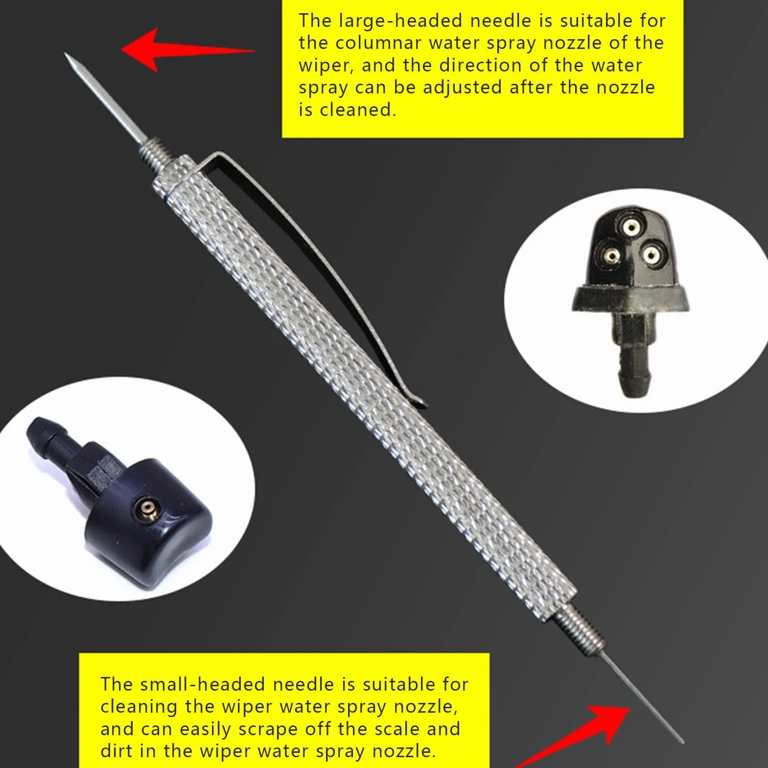 Utensile manuale 2 in 1 per regolazione ugello parabrezza – Ricambio tergicristallo rimozione blocco