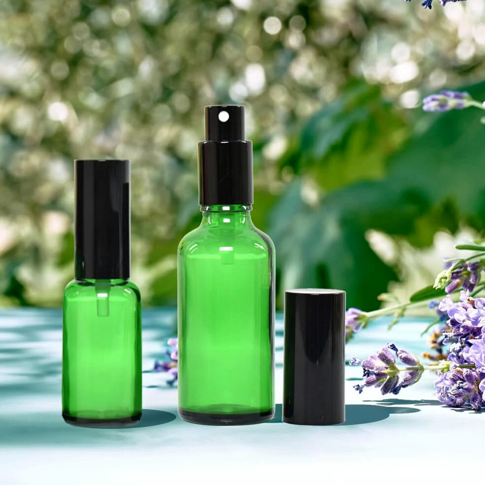 20 flaconi spray da 10 ml in vetro verde vuoto, kit viaggio flaconi per nebulizzazione fine nebulizzatore in vetro flacone vuoto riutilizzabile per oli essenziali, profumo, aromaterapia, farmacia